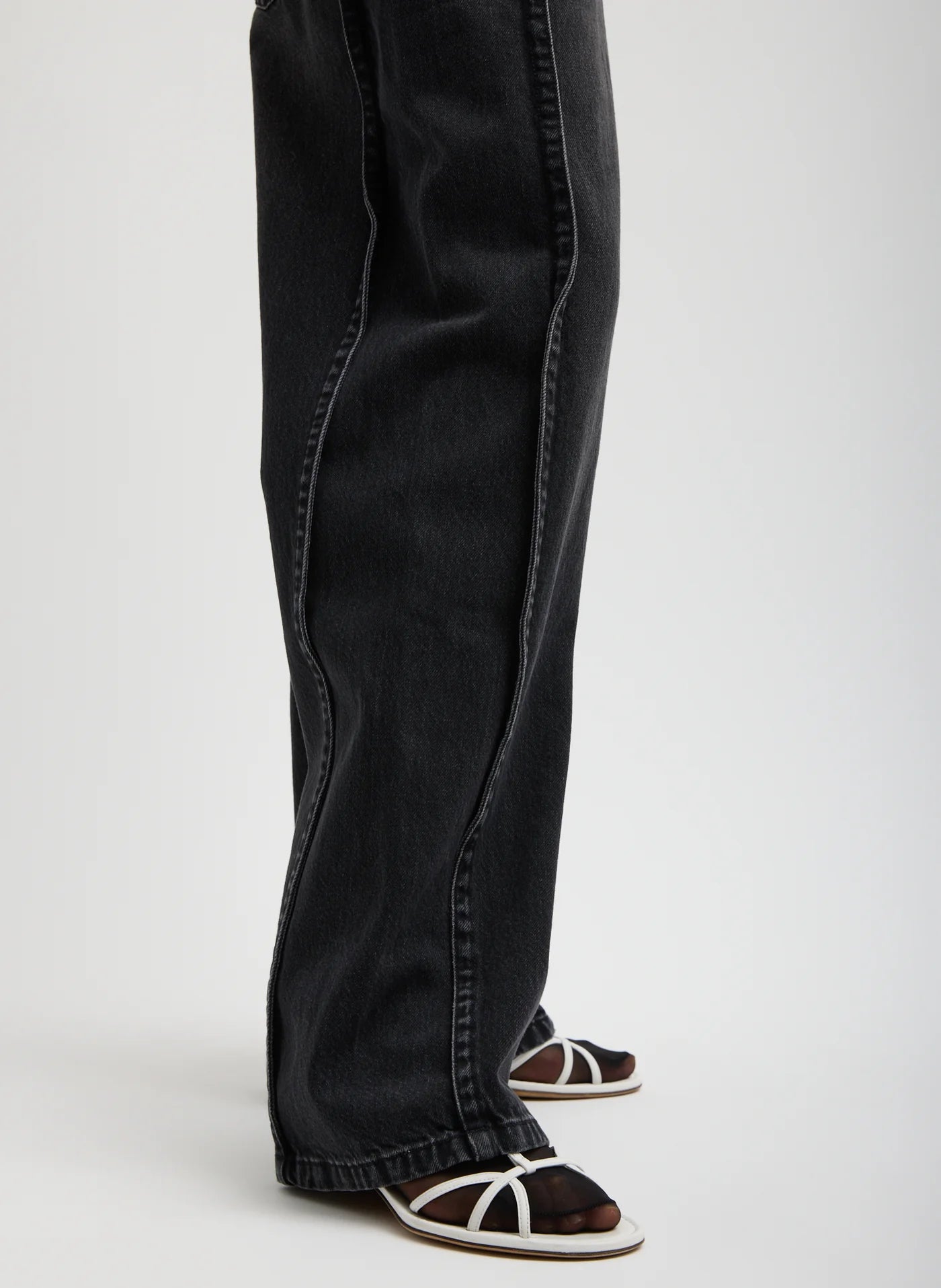 Vaqueros negros vintage Tibi con pliegues