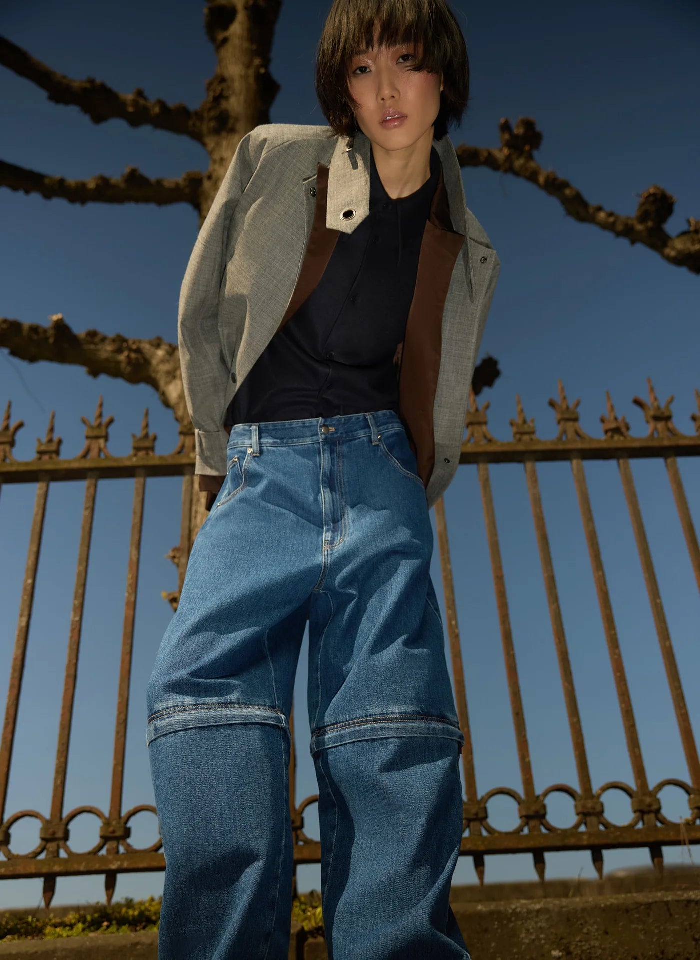 Tibi Lars Denim Convertible Zip Jean