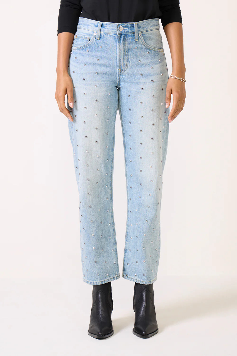 Pistola Lexi Mid Rise Bowed Straight Pant