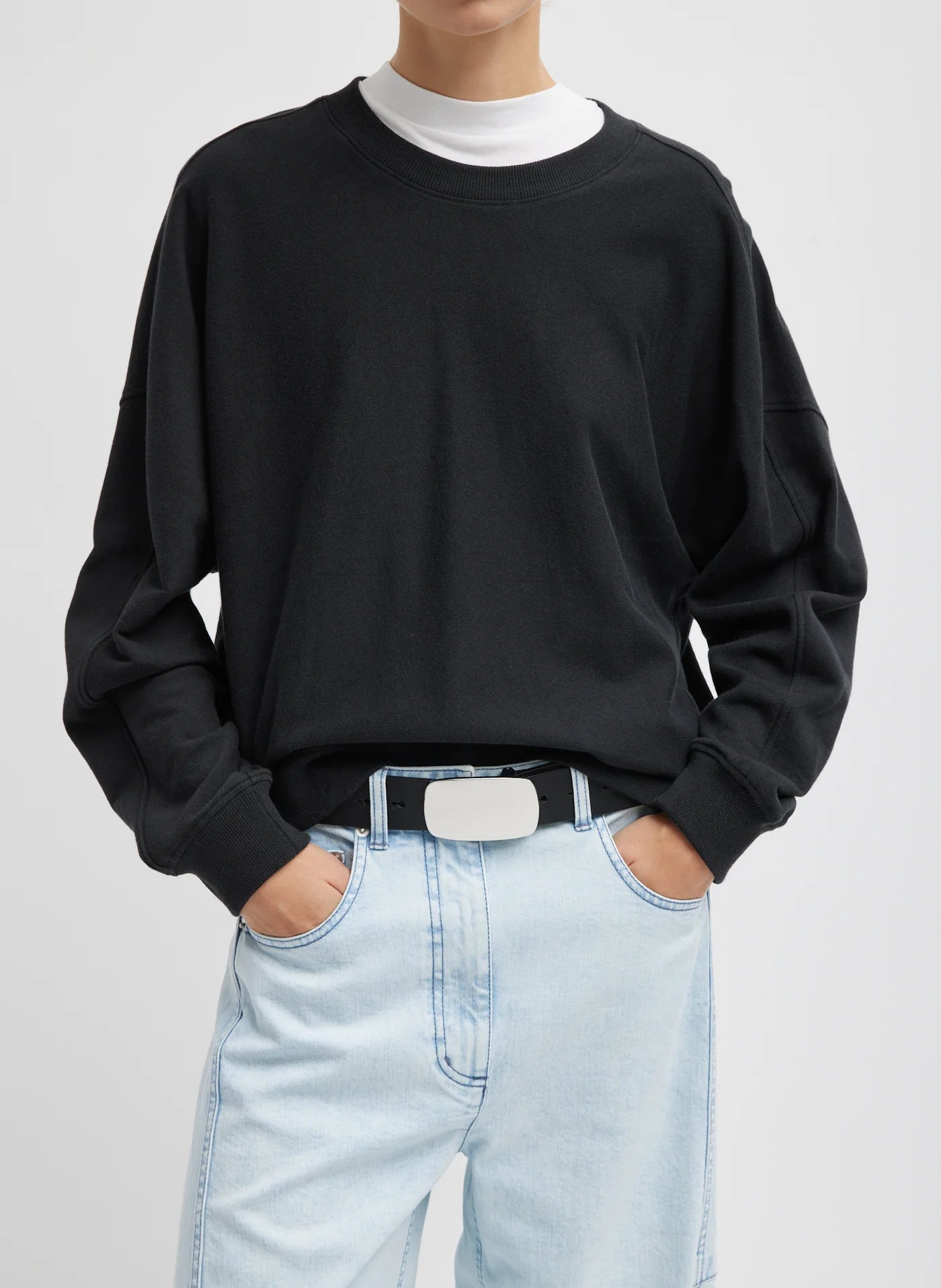 Tibi Light Weight Sweatshirting Crewneck Sweatshirt