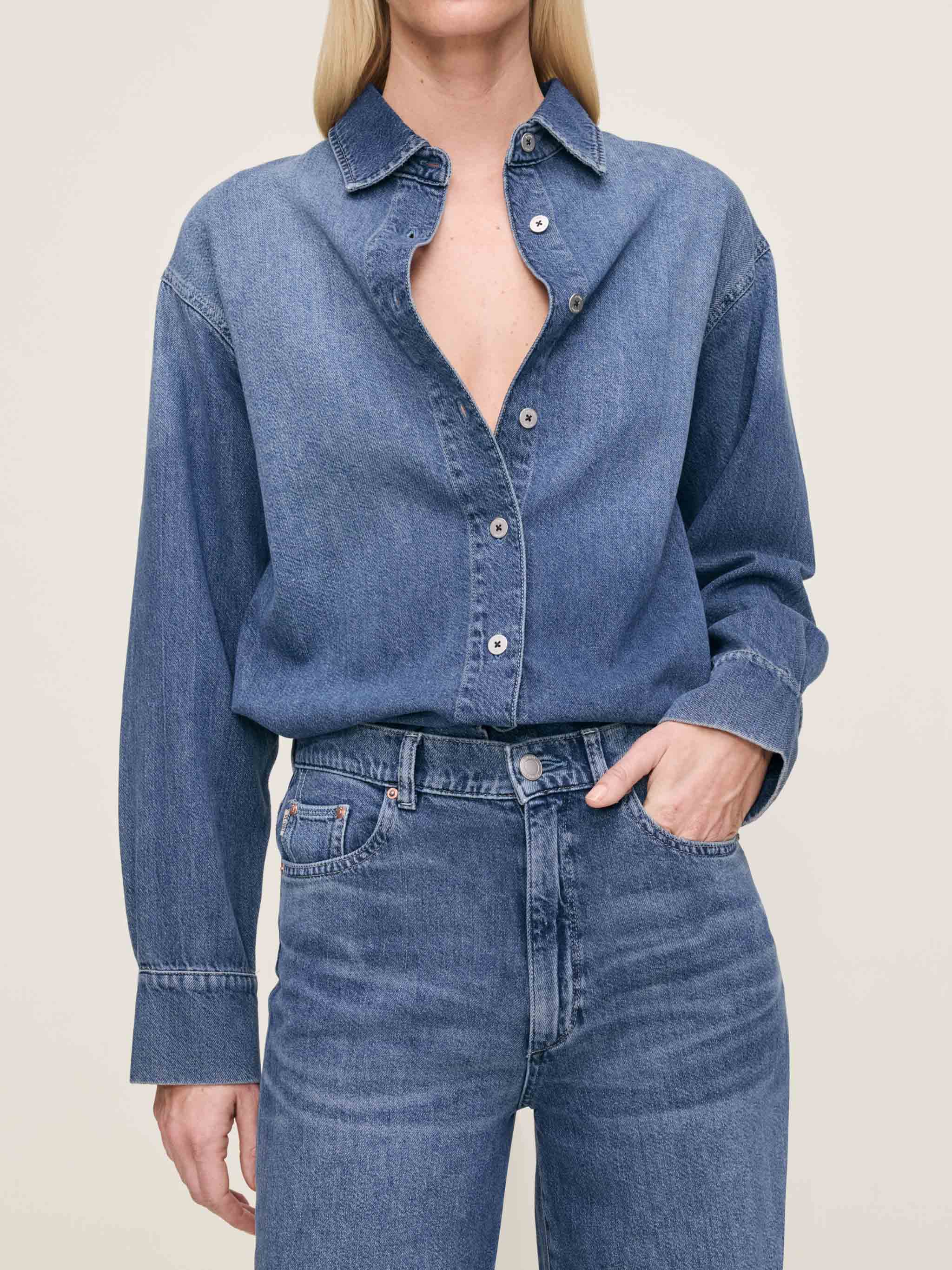 DL1961 Faye Oversized Denim Shirt