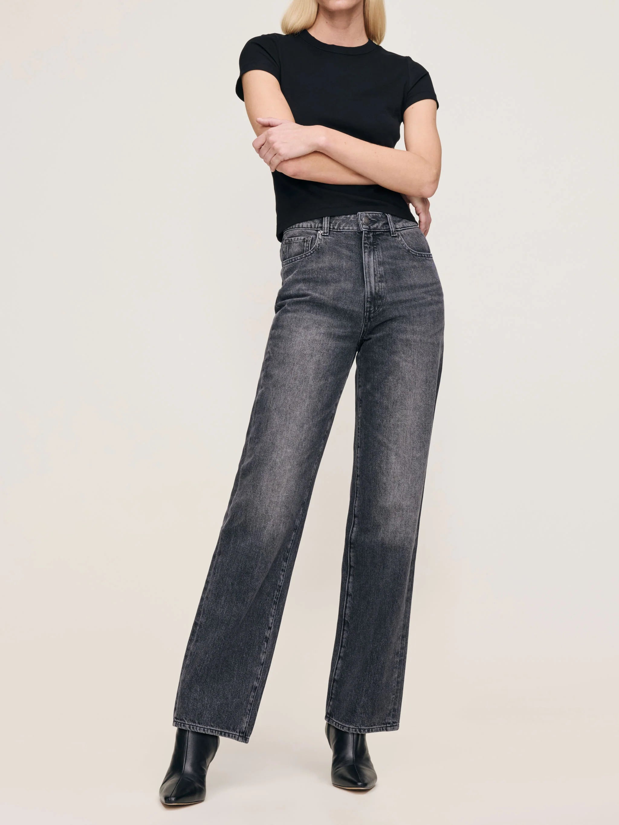 DL1961 Karmine Refined Wide Leg High Rise 31" Jeans