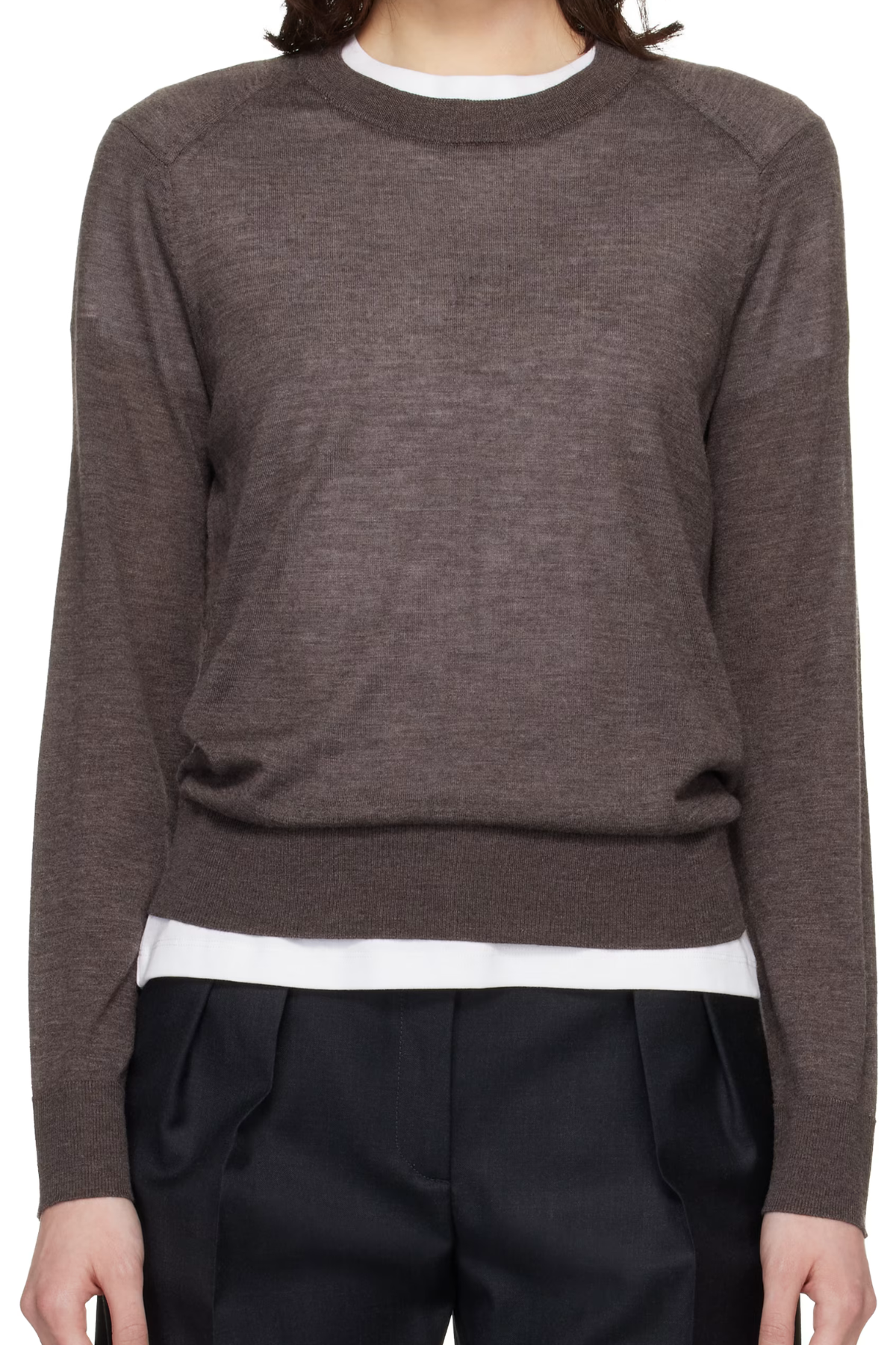 Loulou de Saison Ditto Fine Sweater - Brown Melange