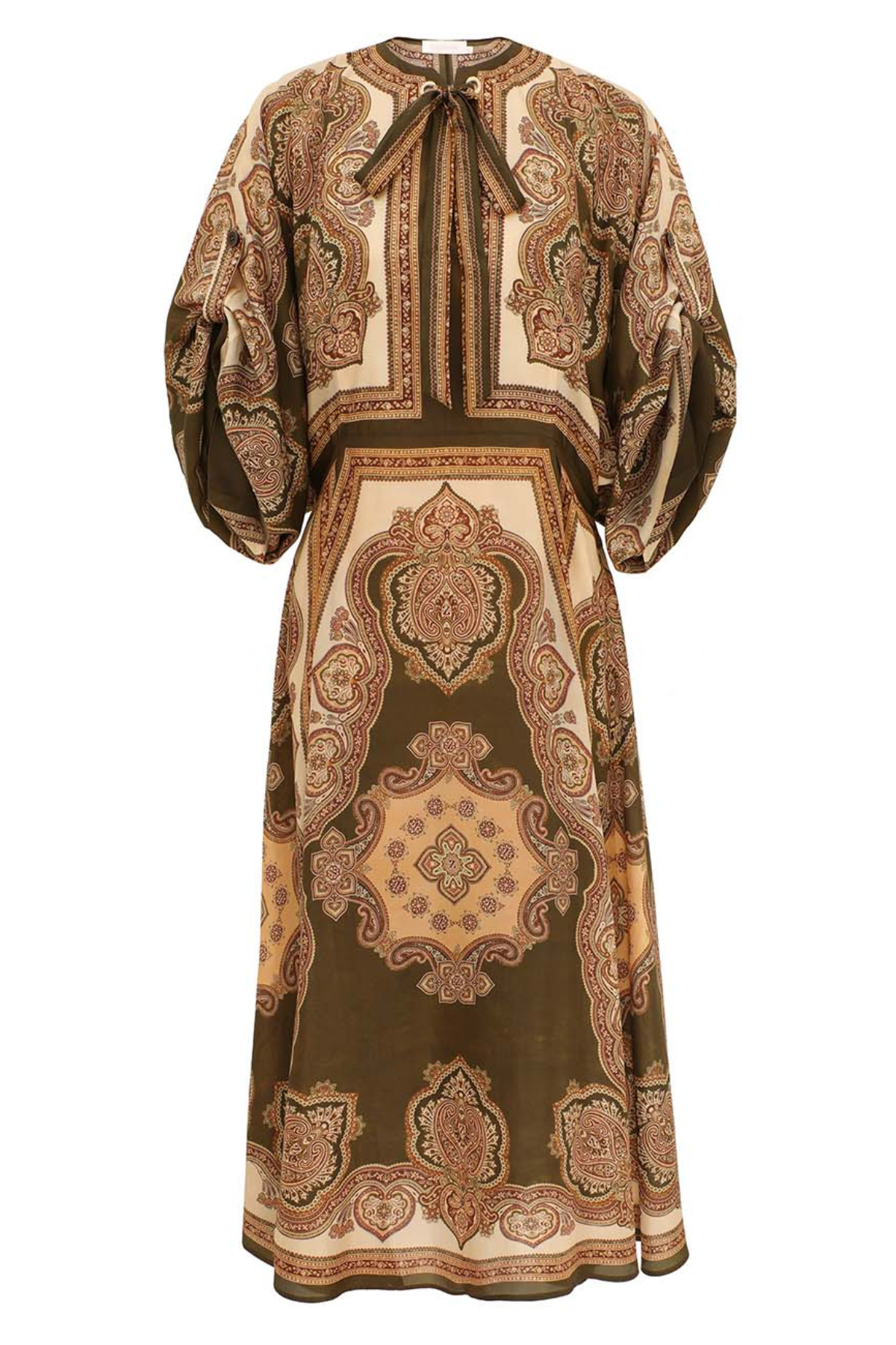 Zimmermann Mahon Tunic Midi Dress - Olive Paisley