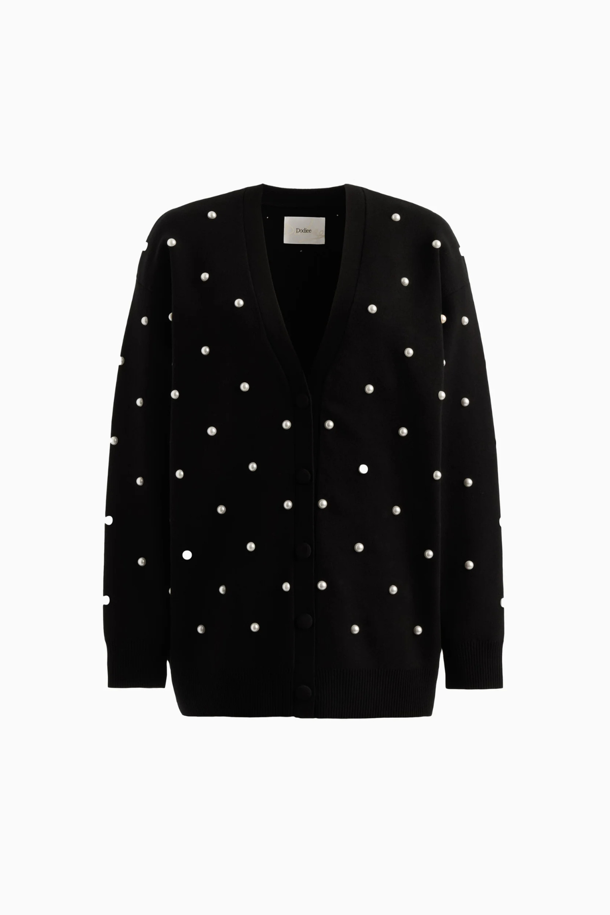 Dodiee Cynthia Pearl Cardigan - Black