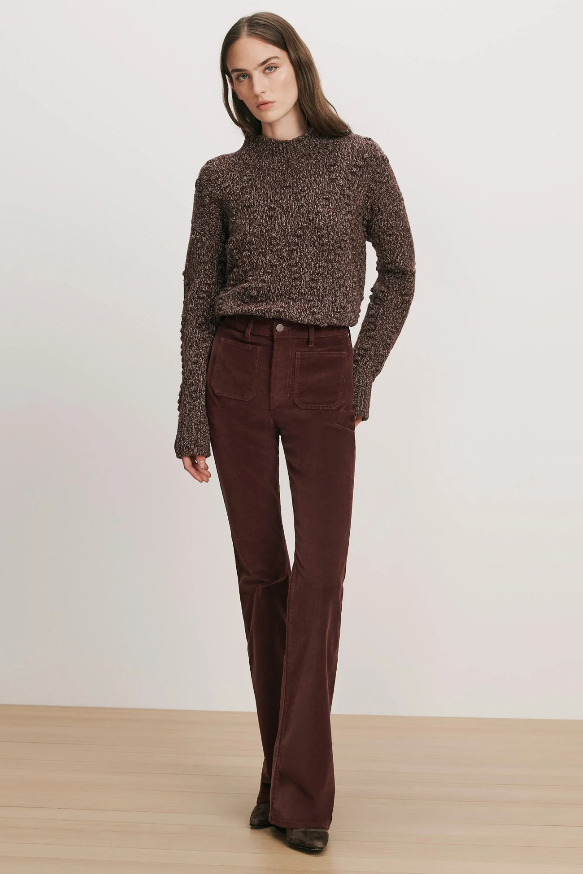 Veronica Beard Beverly Corduroy Skinny Flare Pant - Burgundy