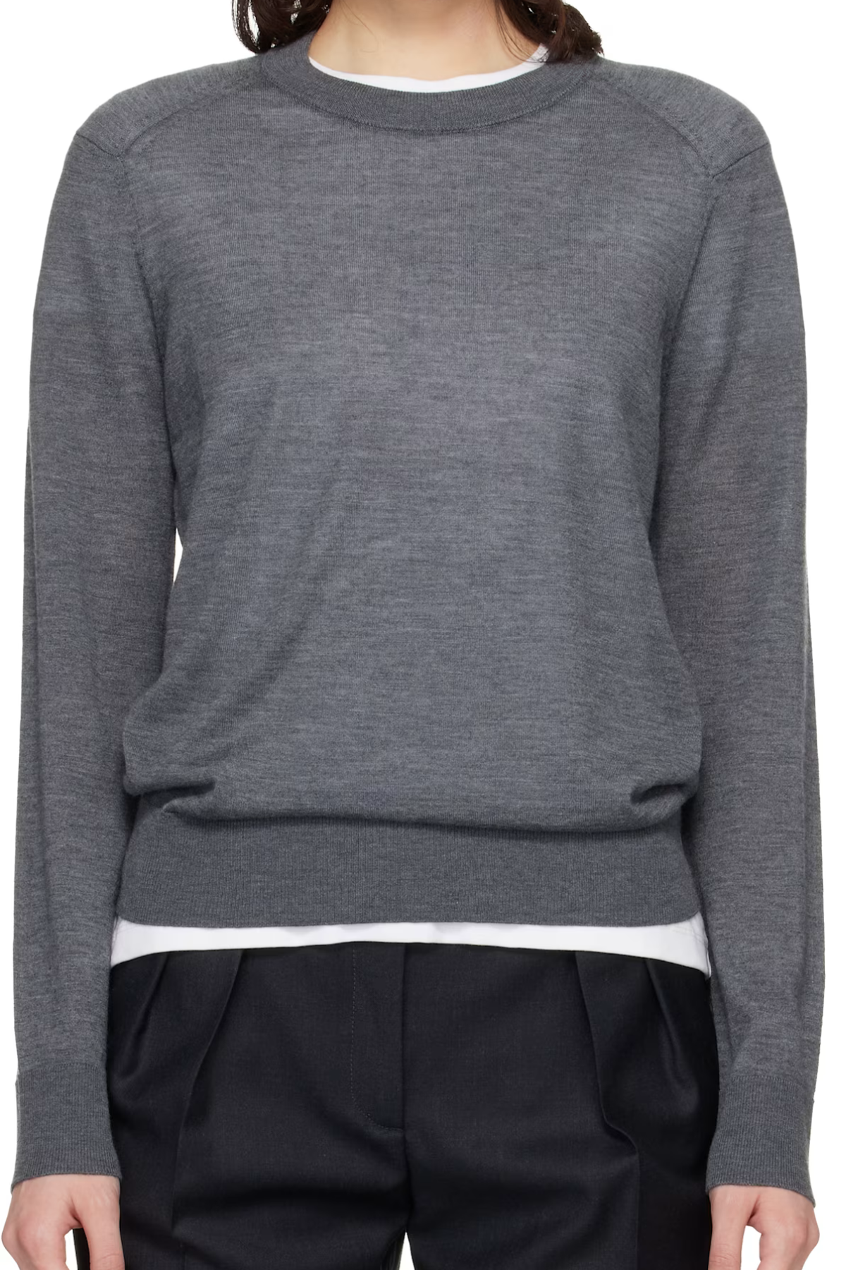 Loulou de Saison Ditto Fine Sweater - Anthracite Melange