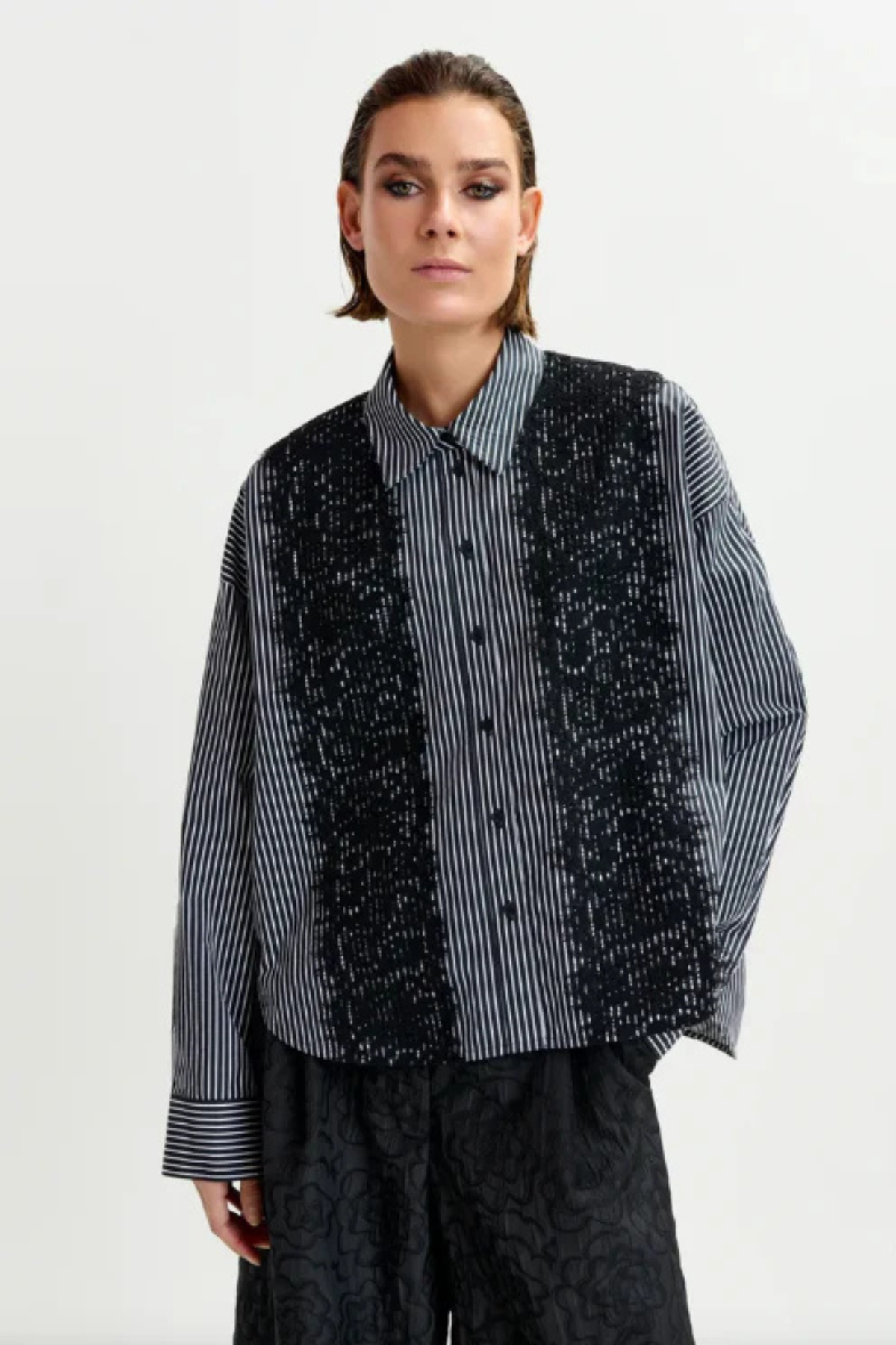 Essentiel Antwerp Isan Lace Trim Shirt