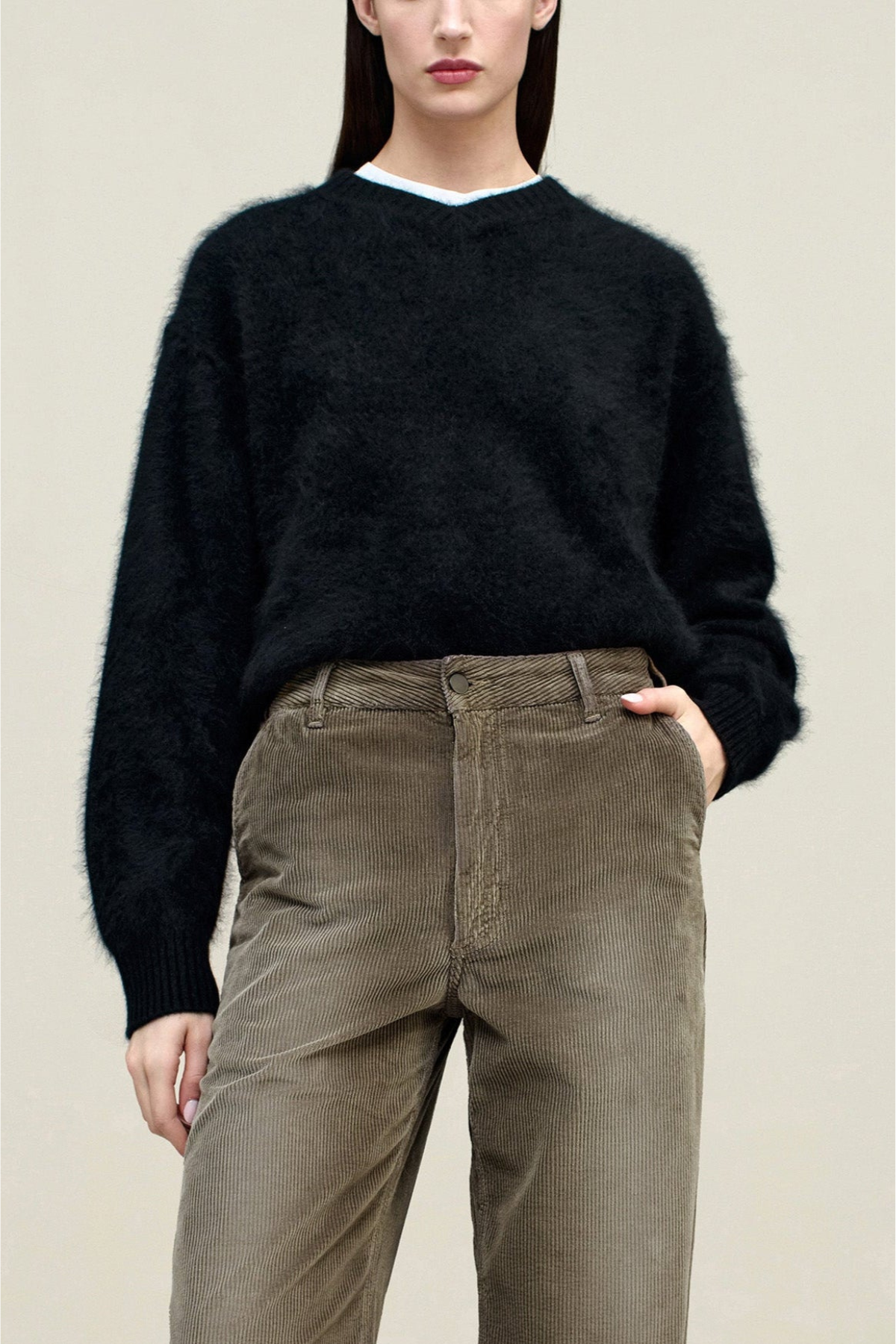 Kallmeyer Lena V-Neck in Brushed Cashmere Sweater