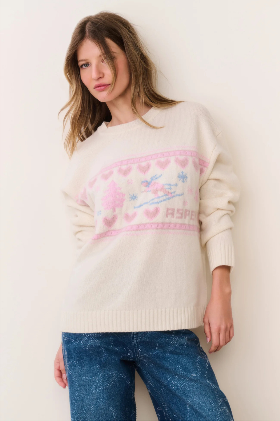 LoveShackFancy Francie Wool Jacquard Pullover