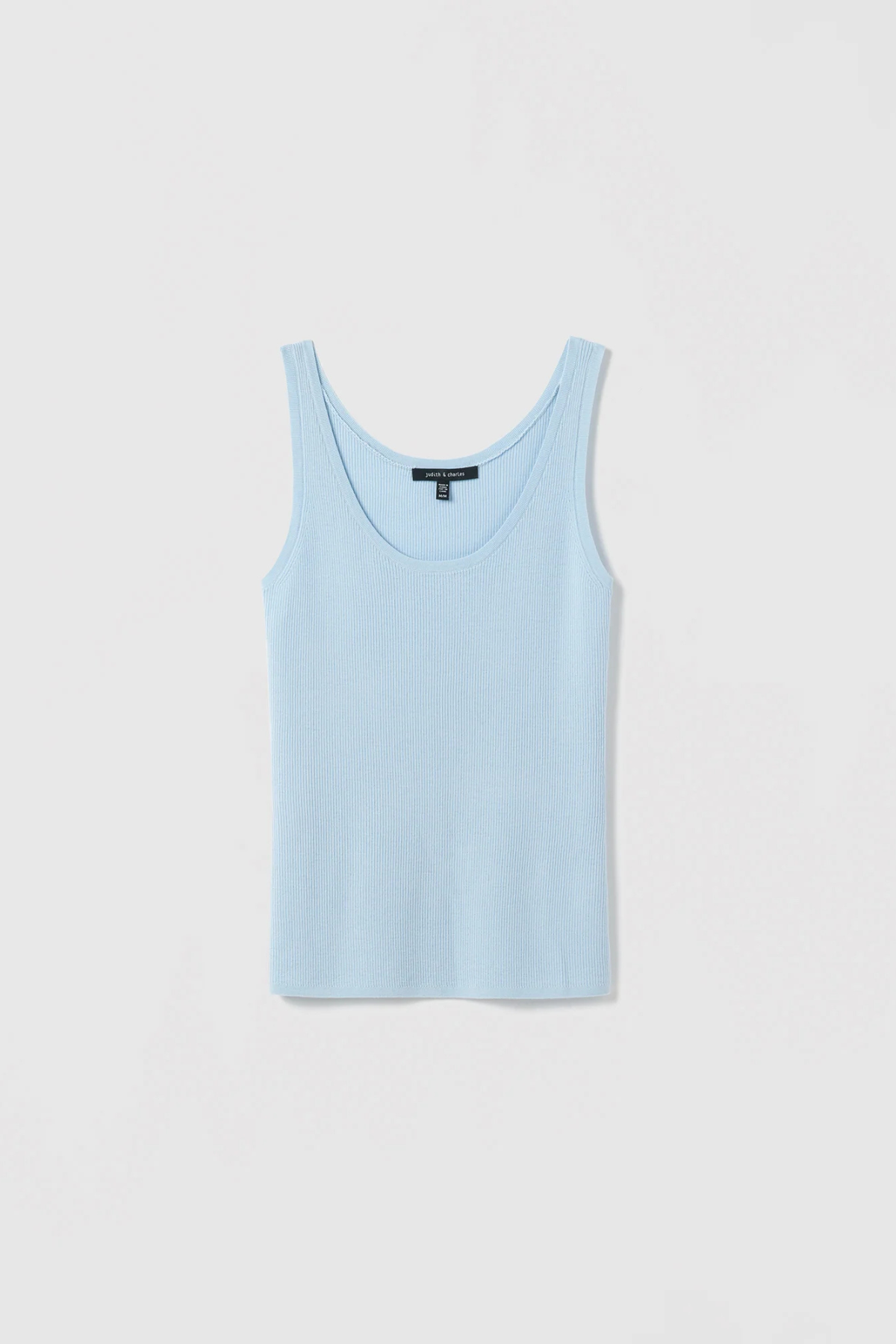 Judith & Charles Extrafine Merino Ribbed Paris Tank - Sky Blue