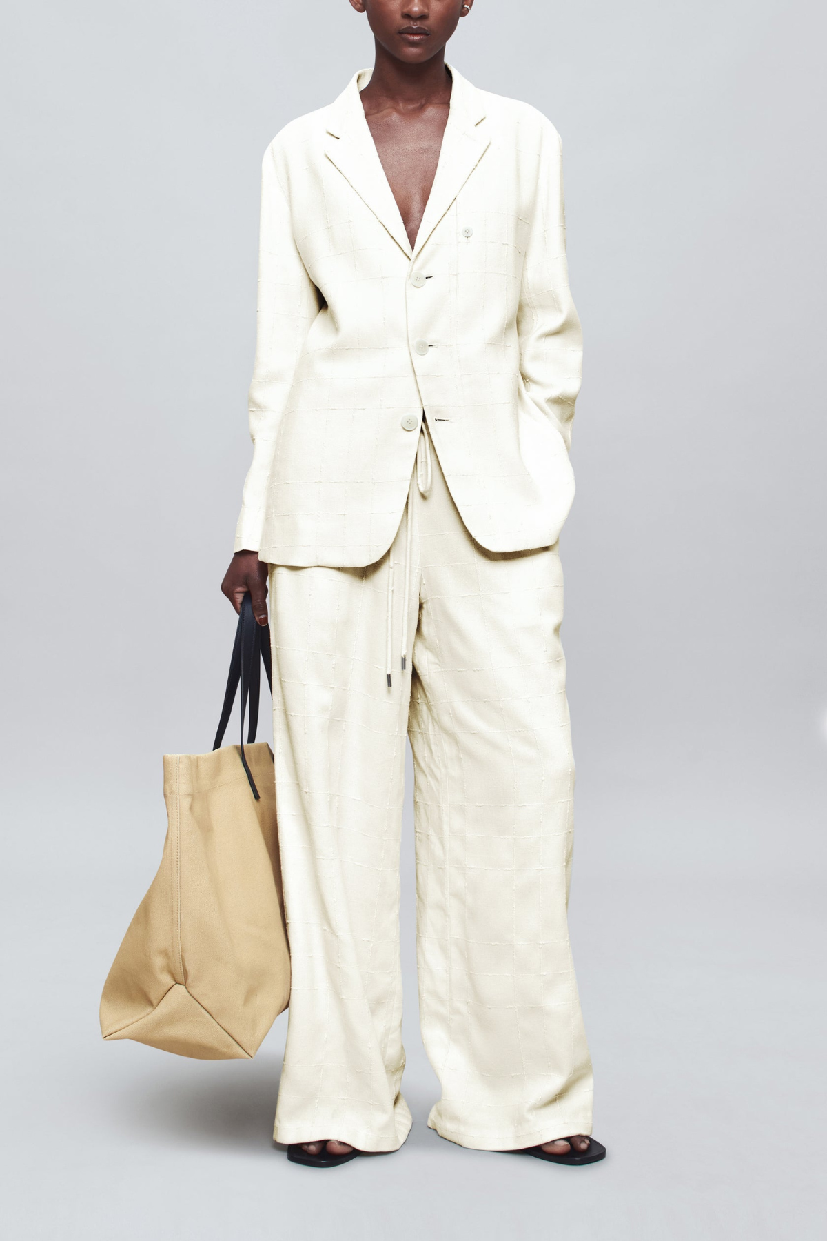 Kallmeyer Wesley Drawstring Pant in Boucle Grid