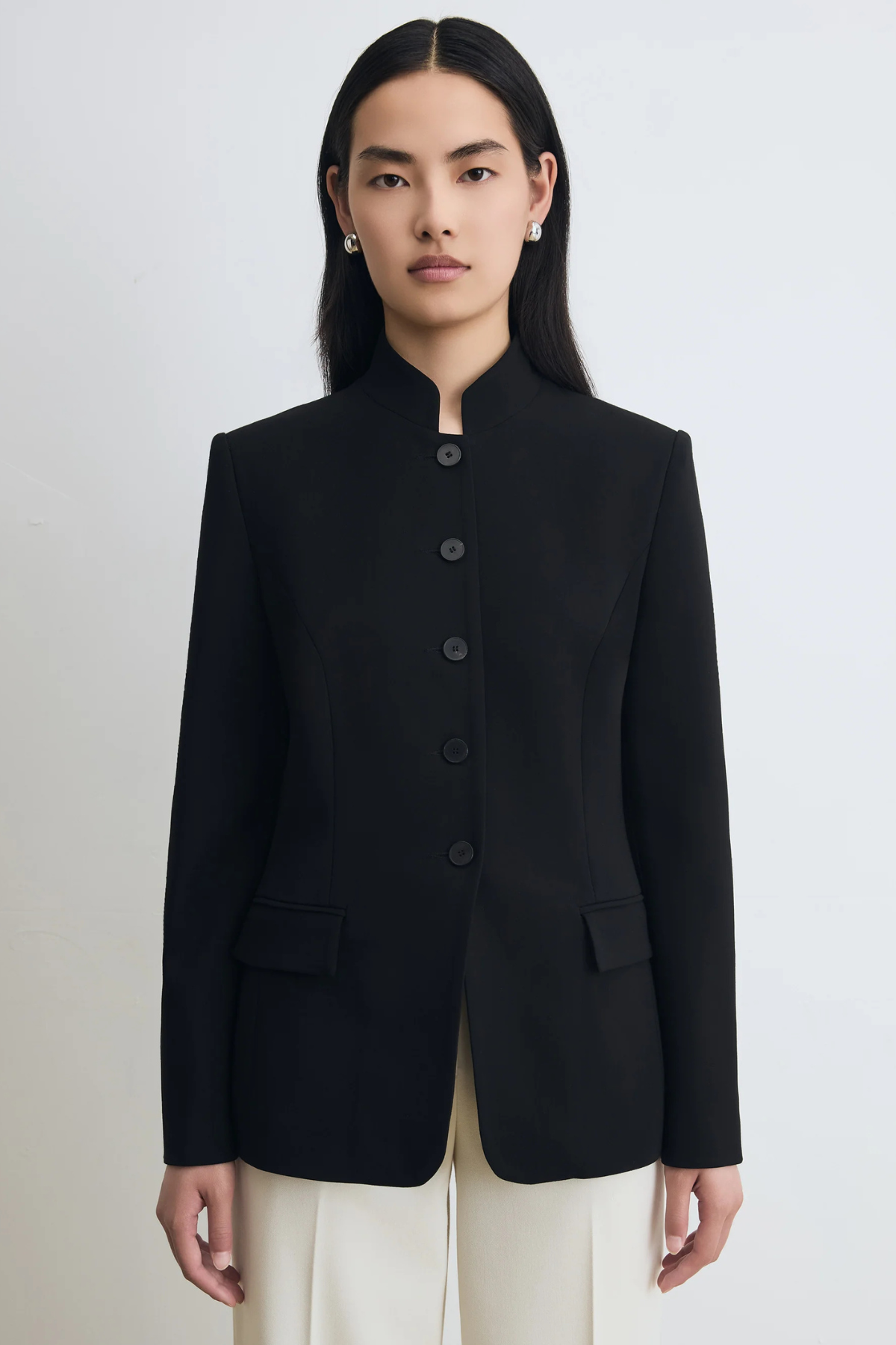 Judith & Charles Stand Collar Pigalle Jacket - Black