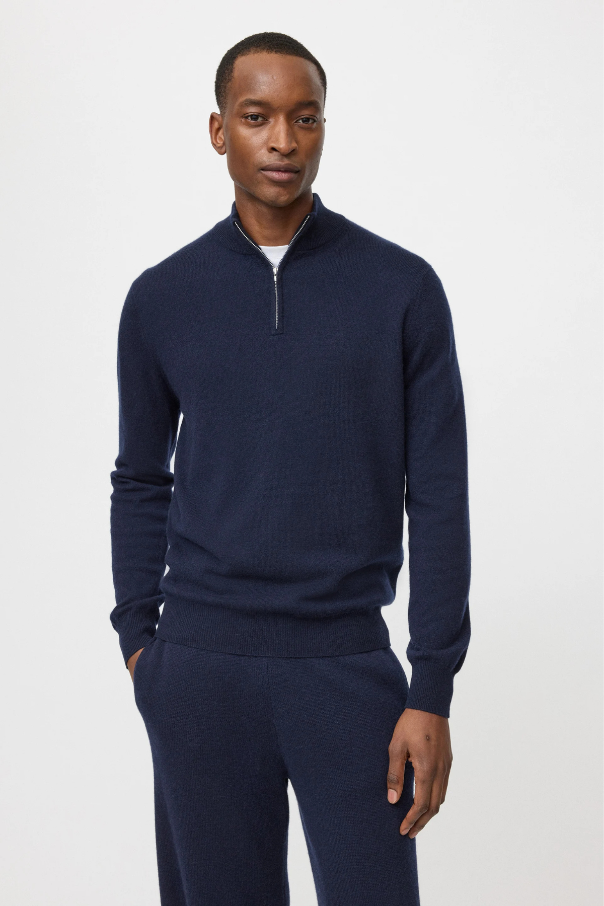 Soft Goat Men's Half Zip - Navy