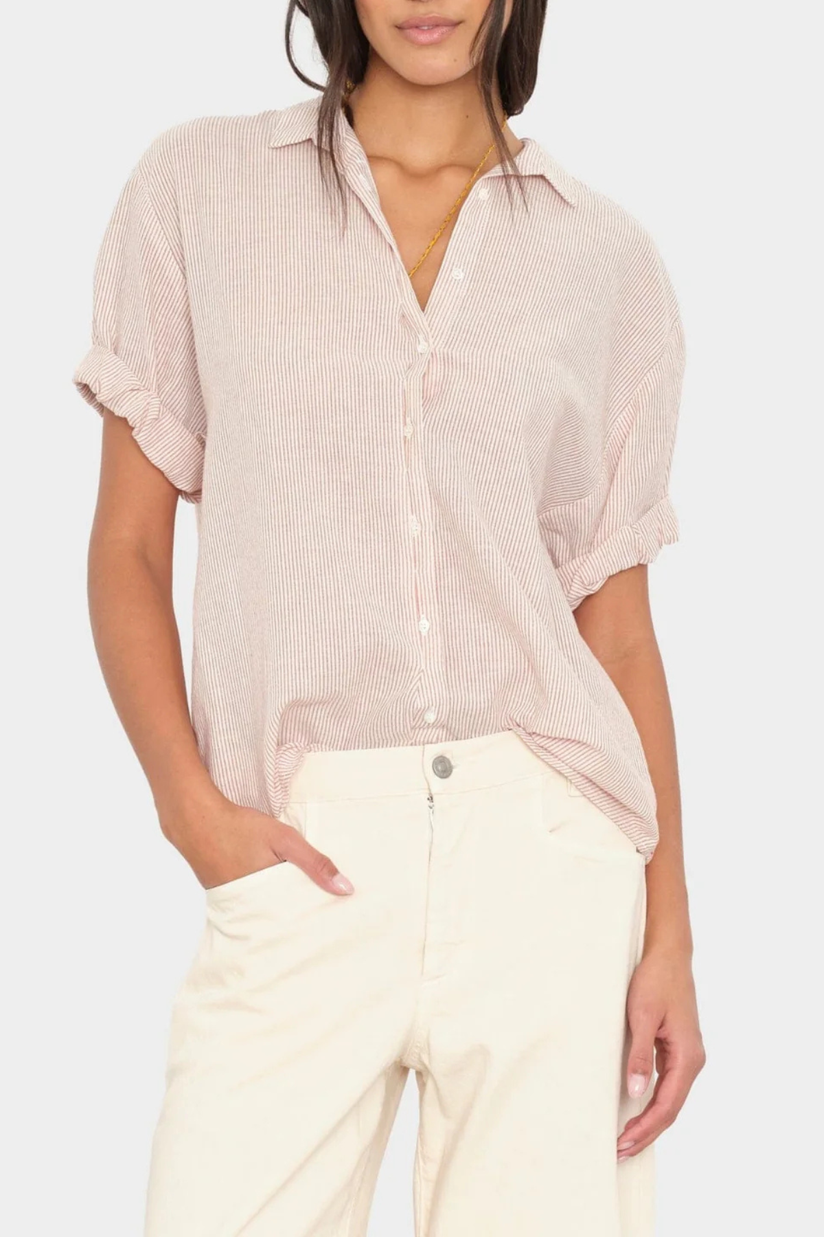 Xirena Channing Shirt - Burnt Sienna Stripe