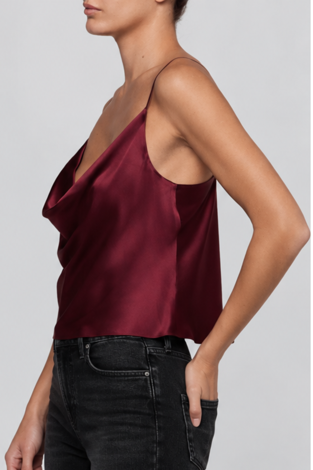 L’AGENCE Calista Satin Camisole - Merlot Red