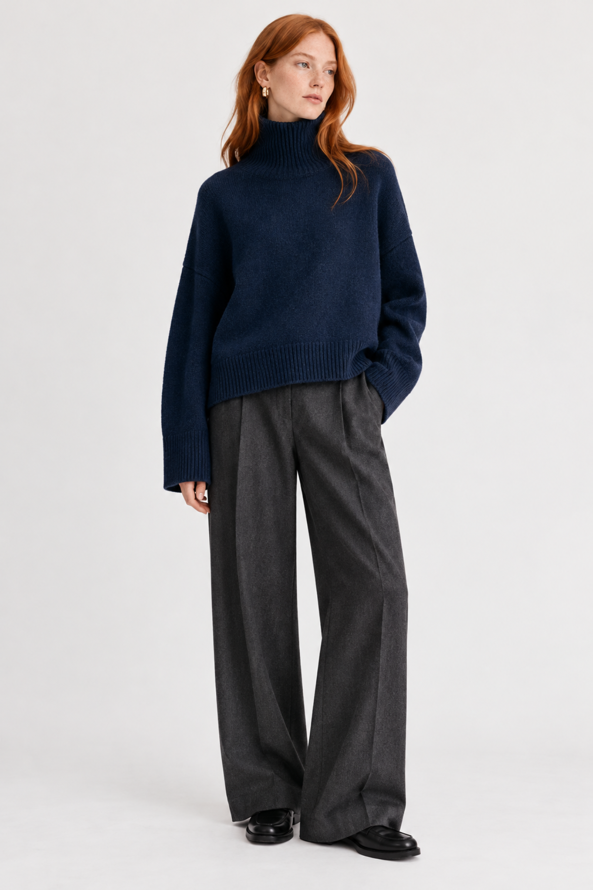 Loulou de Saison Jonah Turtleneck Sweater - Navy