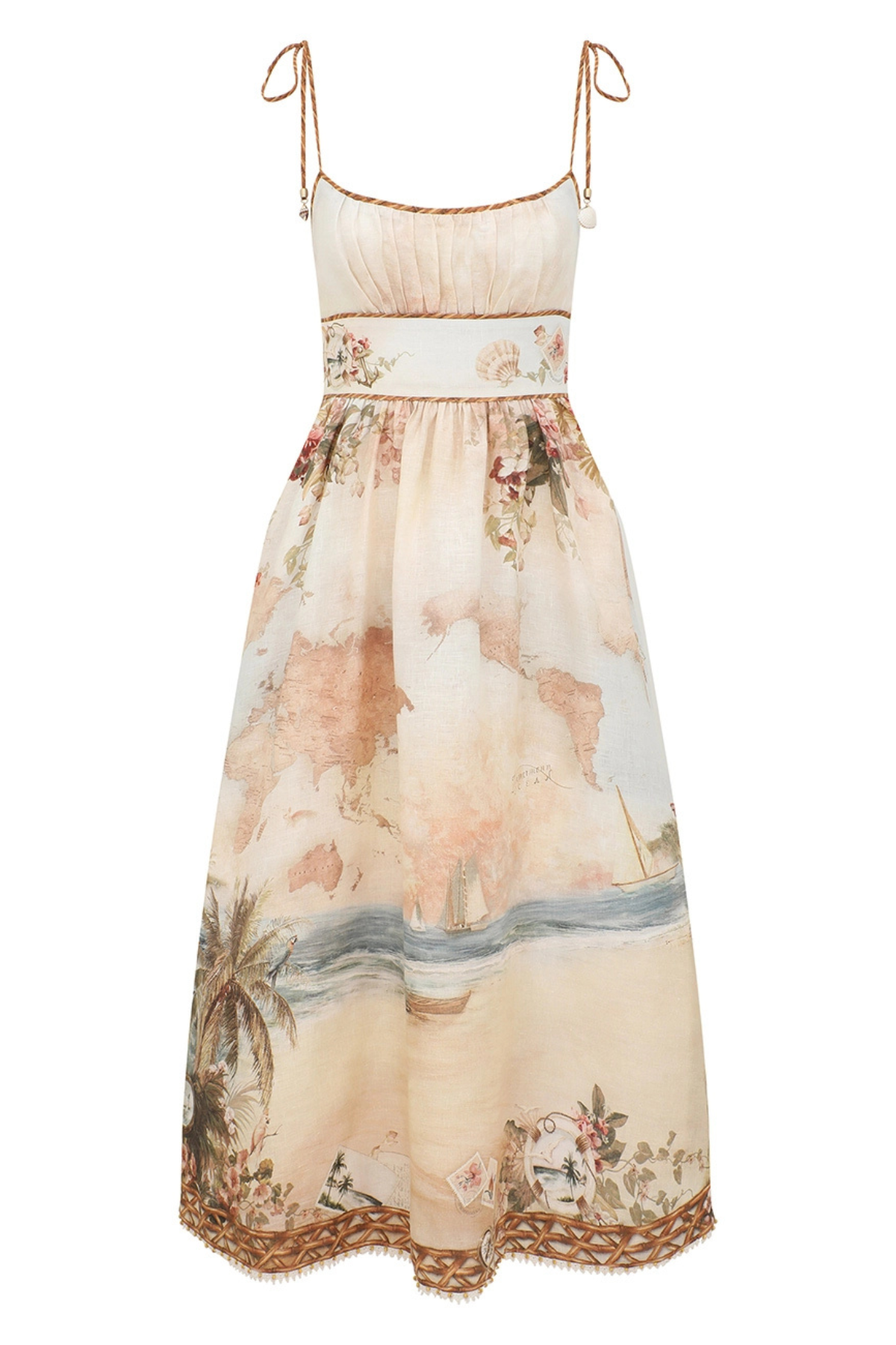 Zimmermann Mahon Picnic Dress - Island Map Blue
