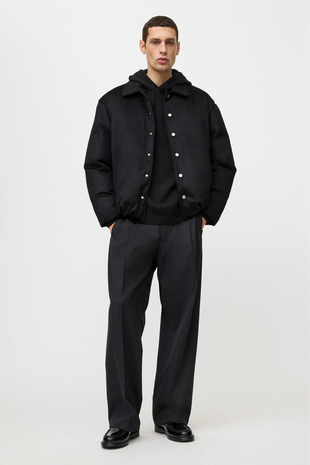 Soft Goat Men's Relaxed Fit Puffer Jacket - Black