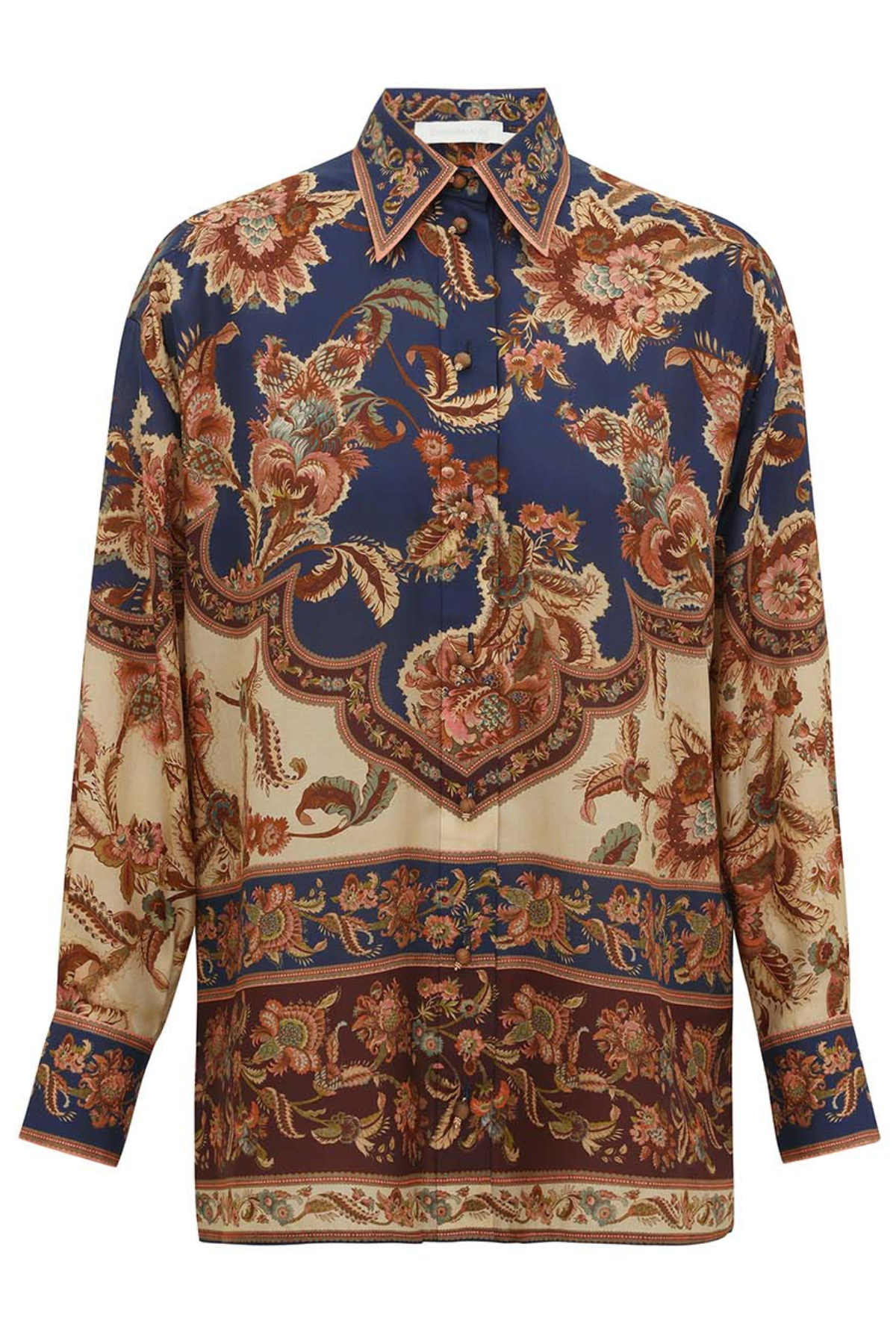 Zimmermann Aster Relaxed Shirt - Navy Jacobean
