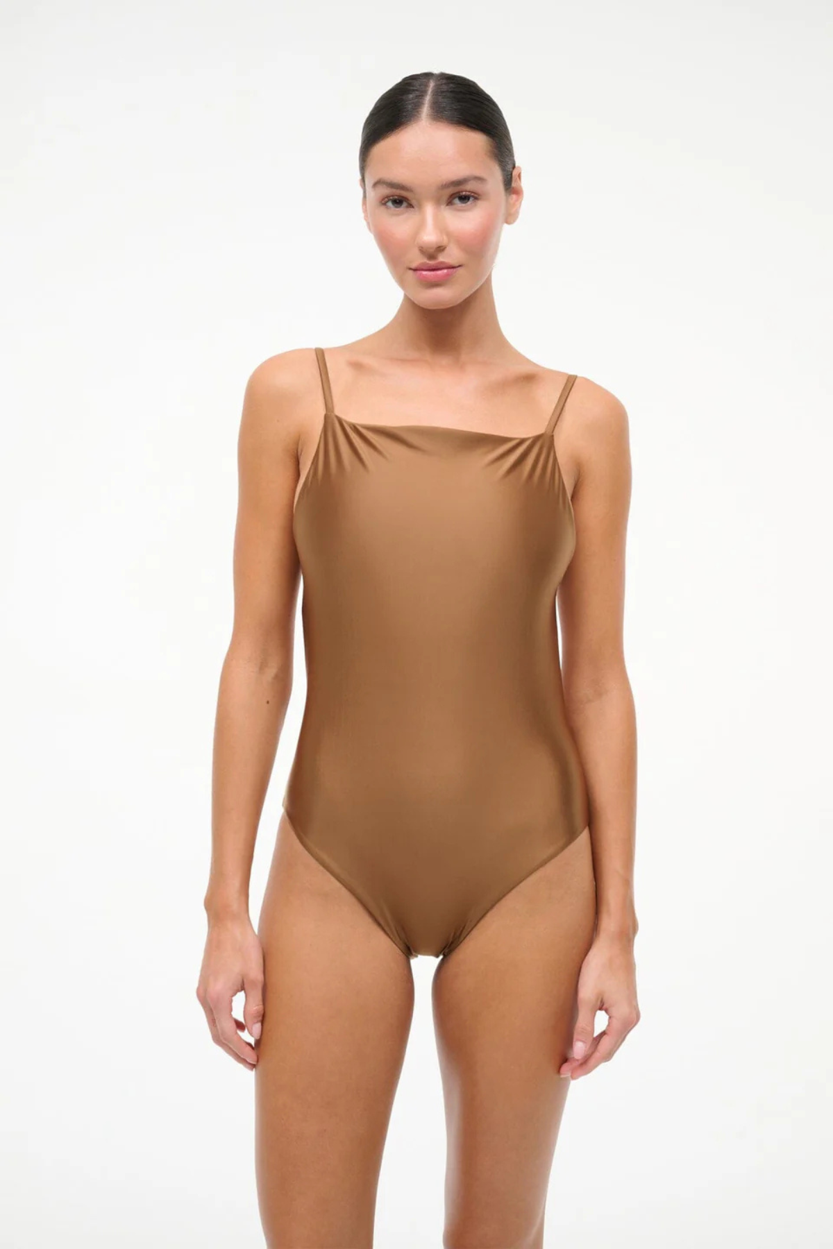 Staud Claudia One Piece Swimsuit - Bronze