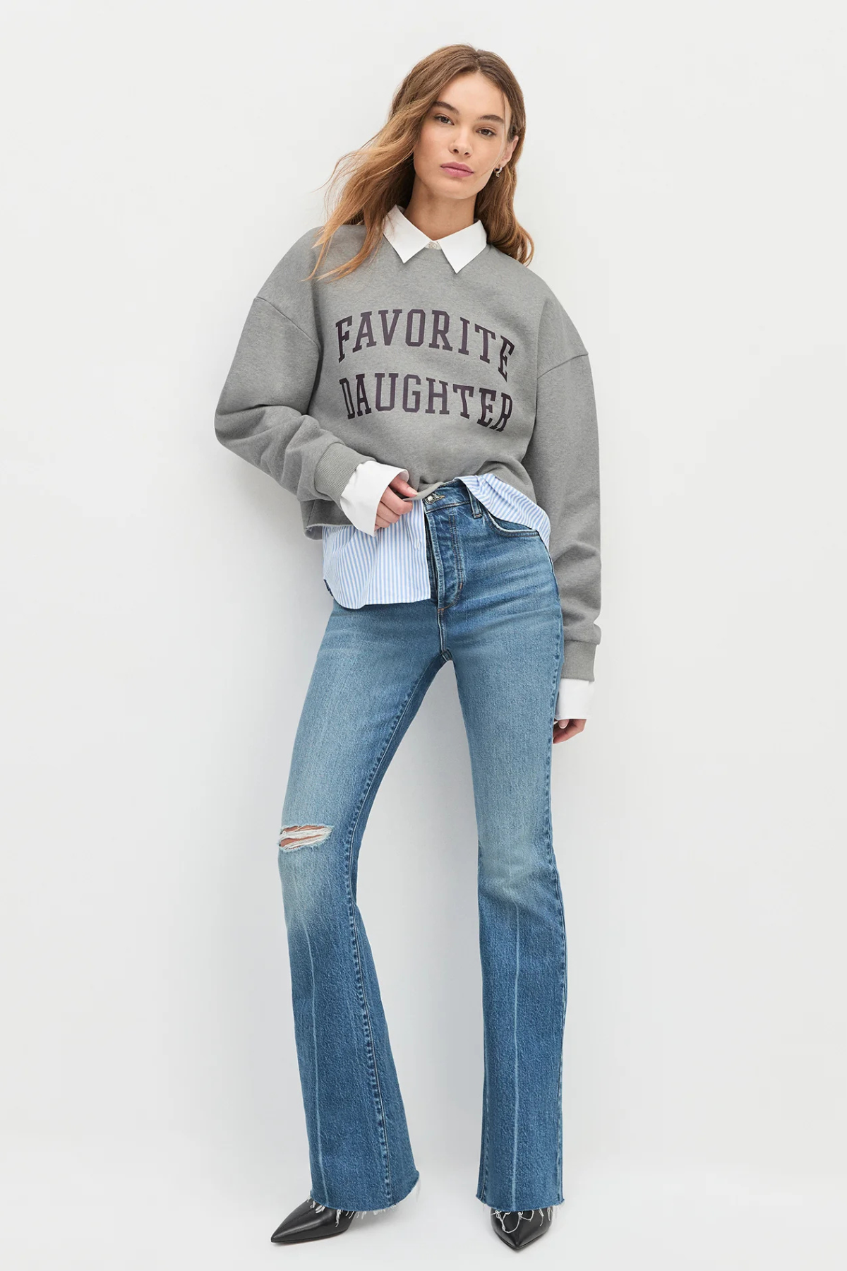 Favorite Daughter Cropped Collegiate Sweatshirt
