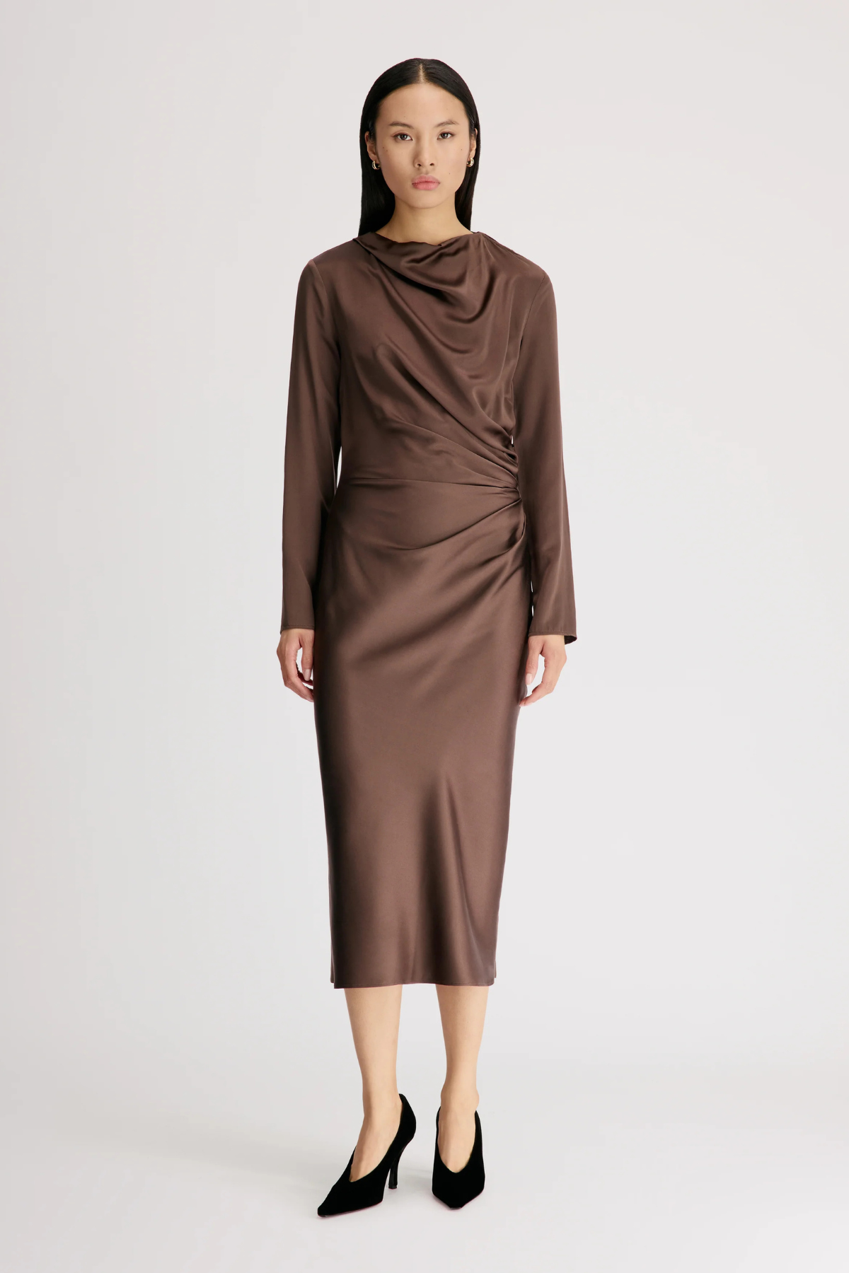 Loulou de Saison Fabio Draped Dress - Brown