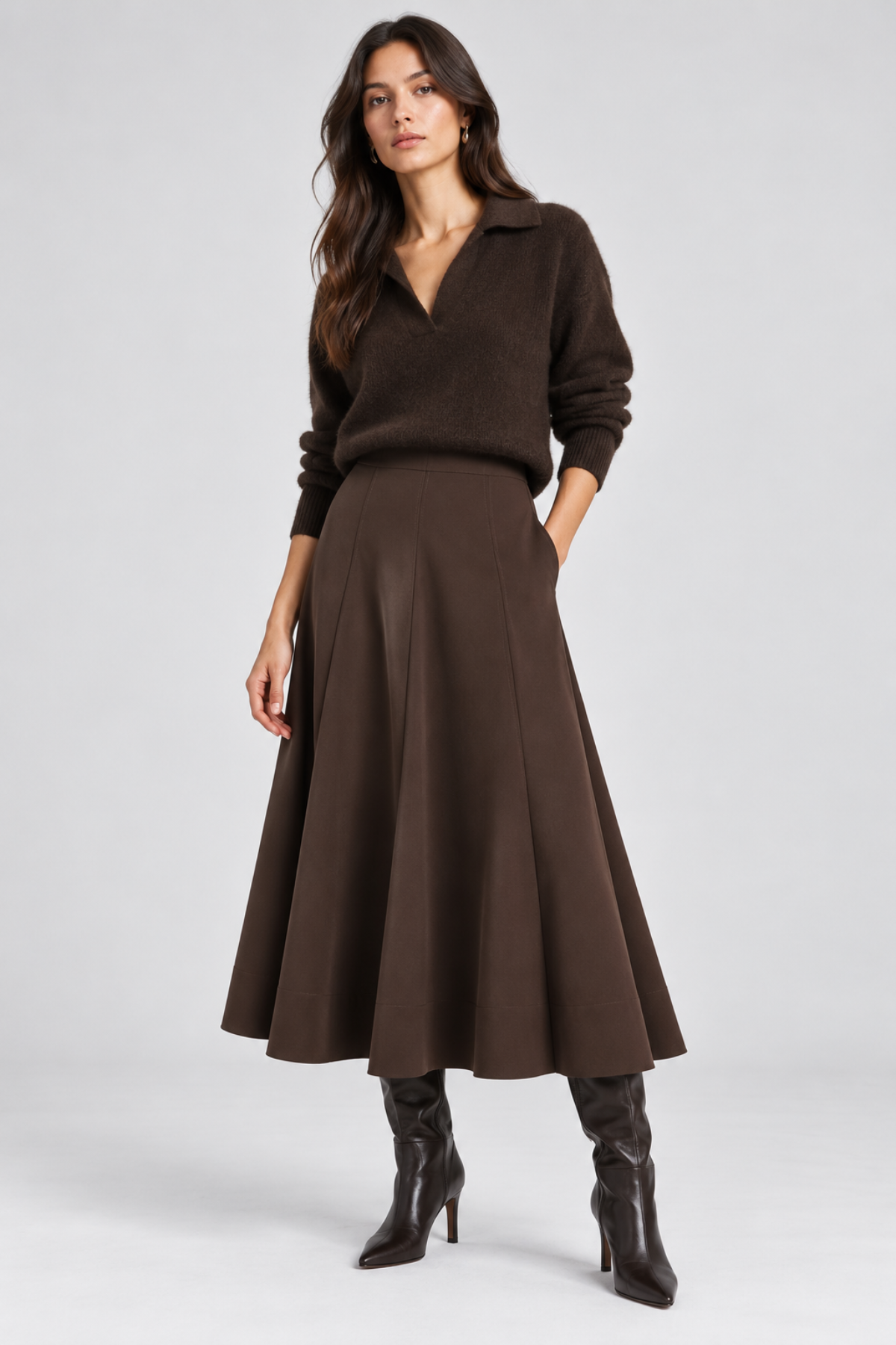 A.L.C. Aminah Skirt - Coffee