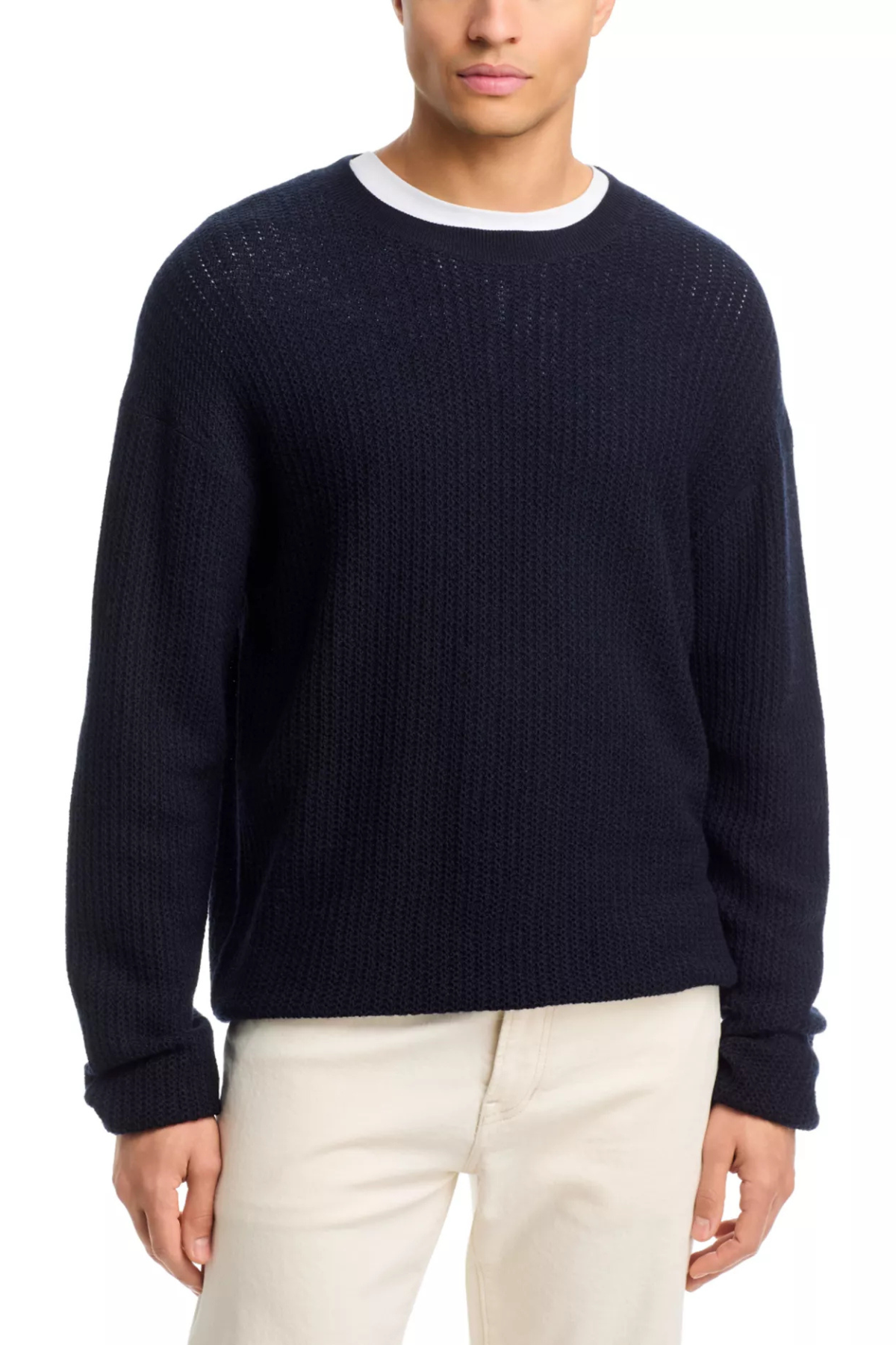 Frame Men's Textured Crewneck Sweater - Dark Navy