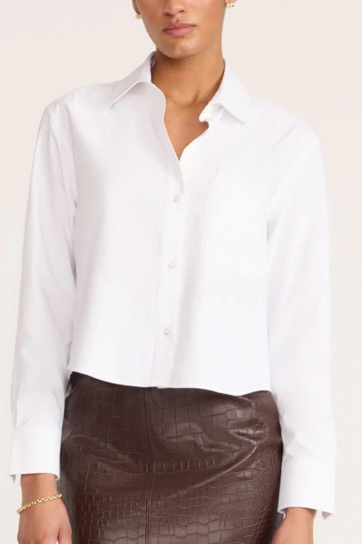 Brochu Walker Everyday Cropped Shirt - Salt White