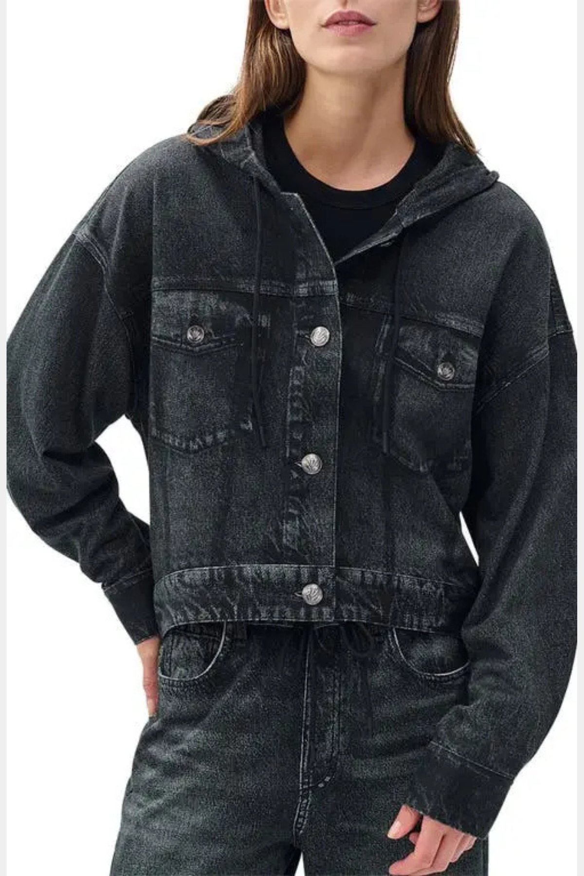 Rag & Bone Miramar Terry Hood Trucker Jacket