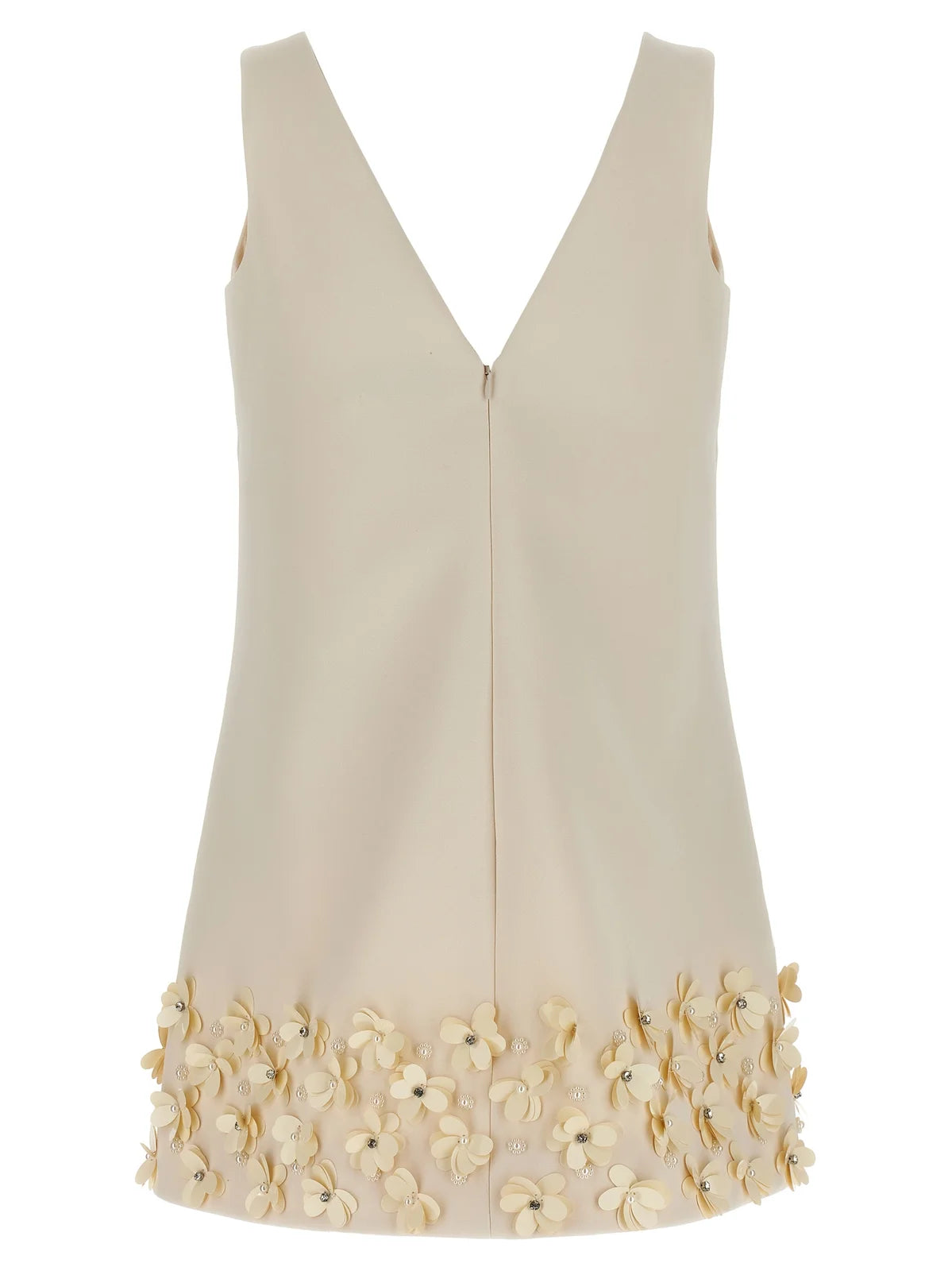 Self-Portrait Cream Crepe 3D Sequin Mini Dress