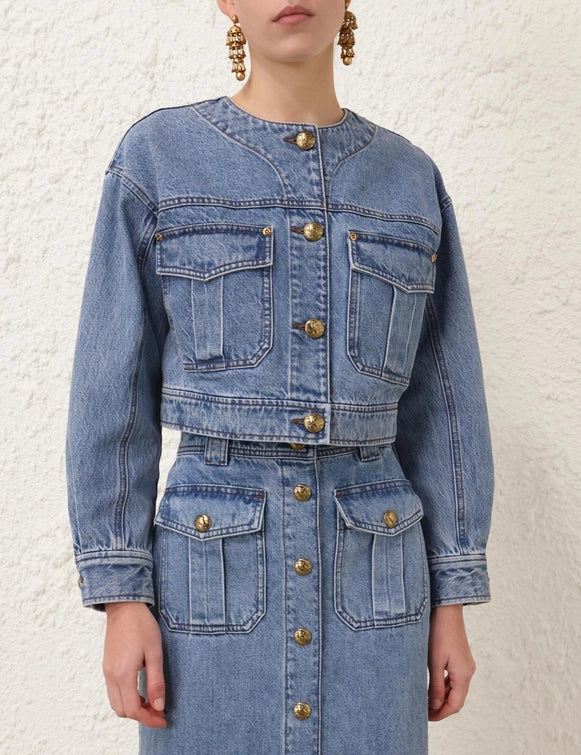 Zimmermann Denim Cropped Jacket