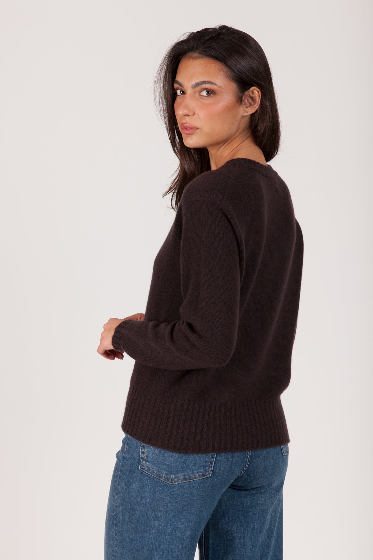 Oh My Goat Cashmere Long Sleeve V-Neck Sweater