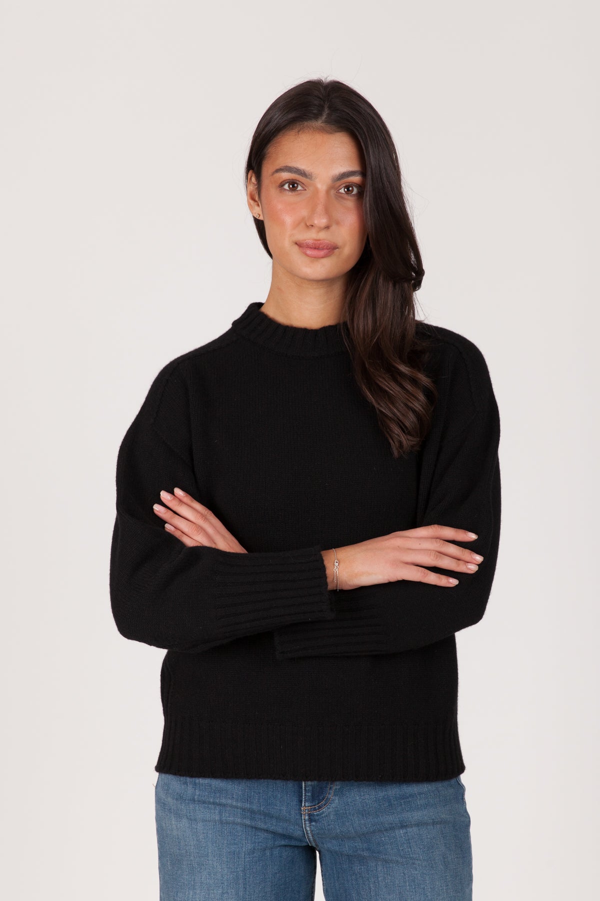Oh My Goat Cashmere Long Sleeve Crewneck Sweater