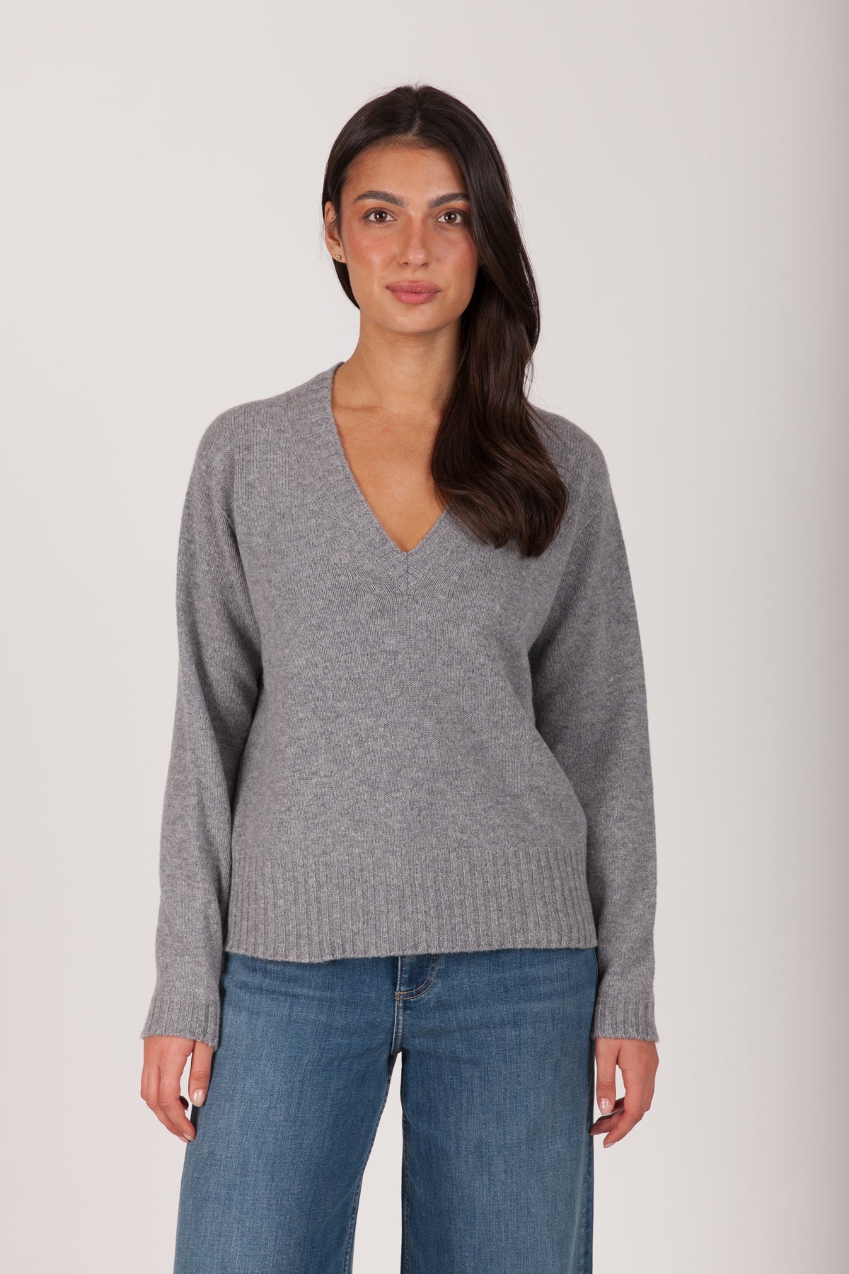 Oh My Goat Cashmere Long Sleeve V-Neck Sweater