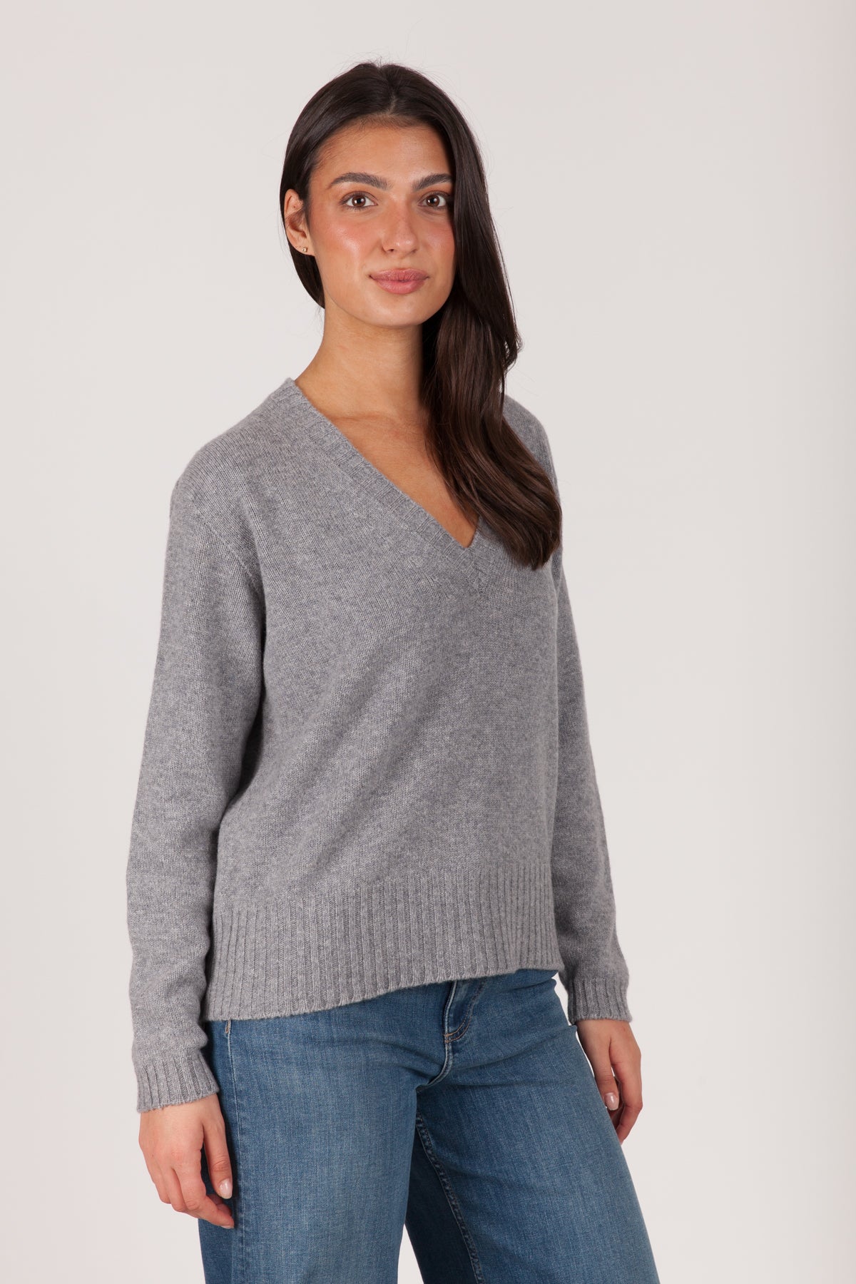 Oh My Goat Cashmere Long Sleeve V-Neck Sweater