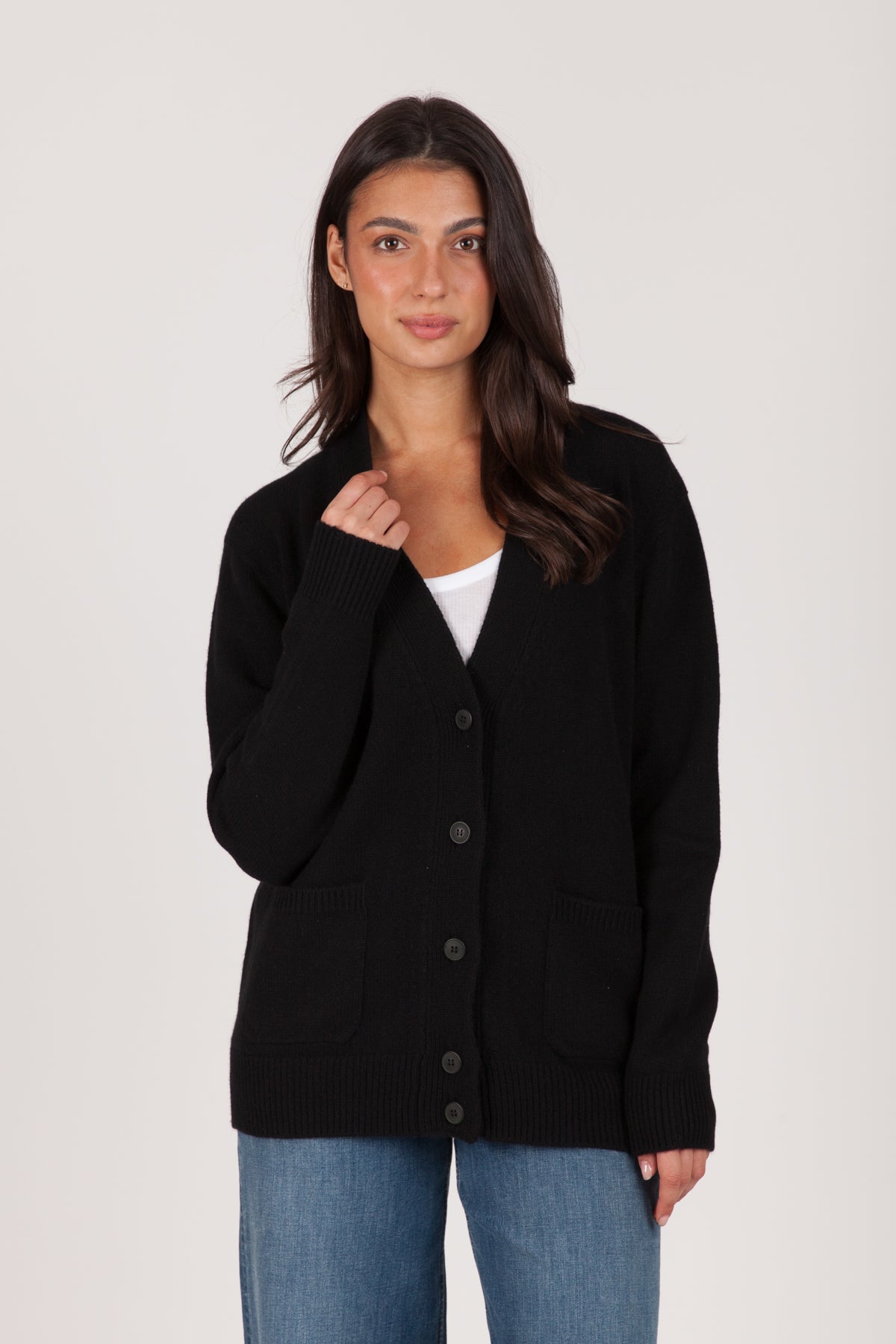 Oh My Goat Long Sleeve V-Neck Cardigan