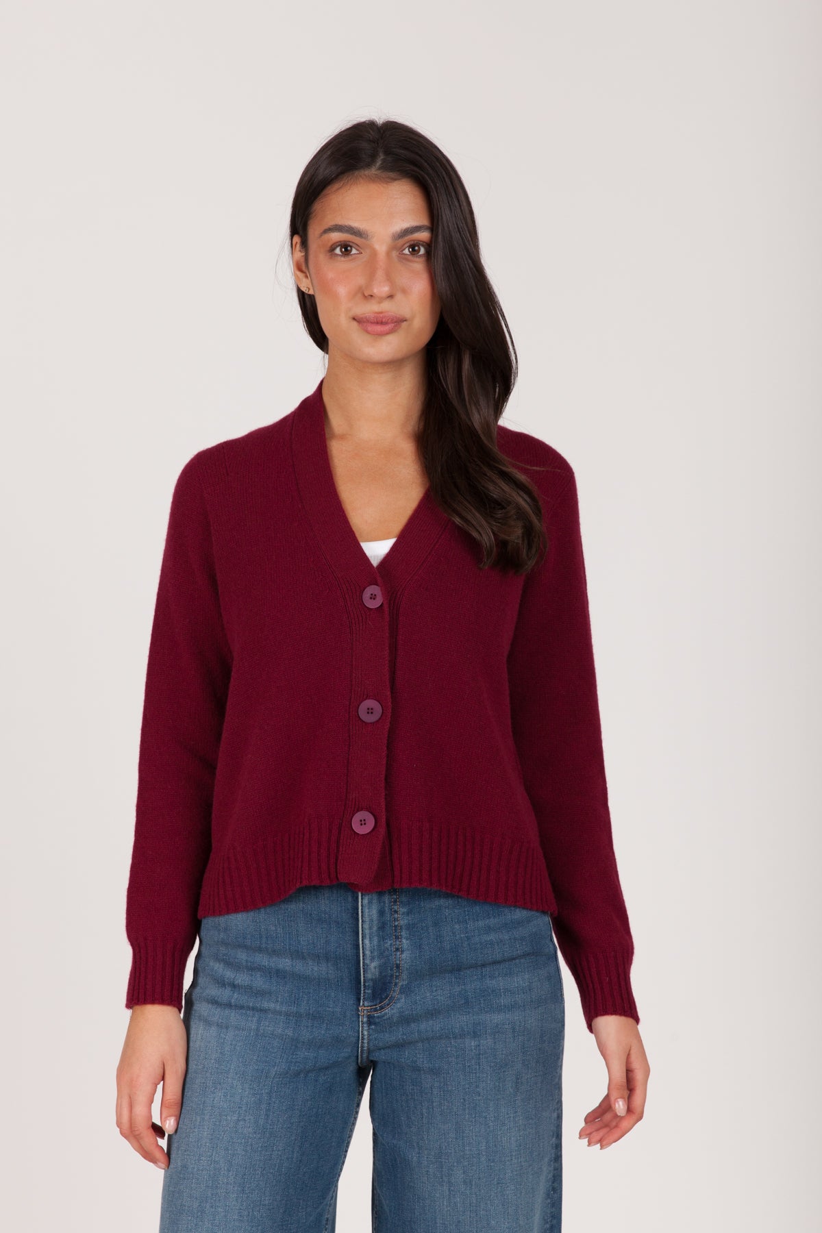 Oh My Goat Cashmere Long Sleeve V-Neck Cardigan
