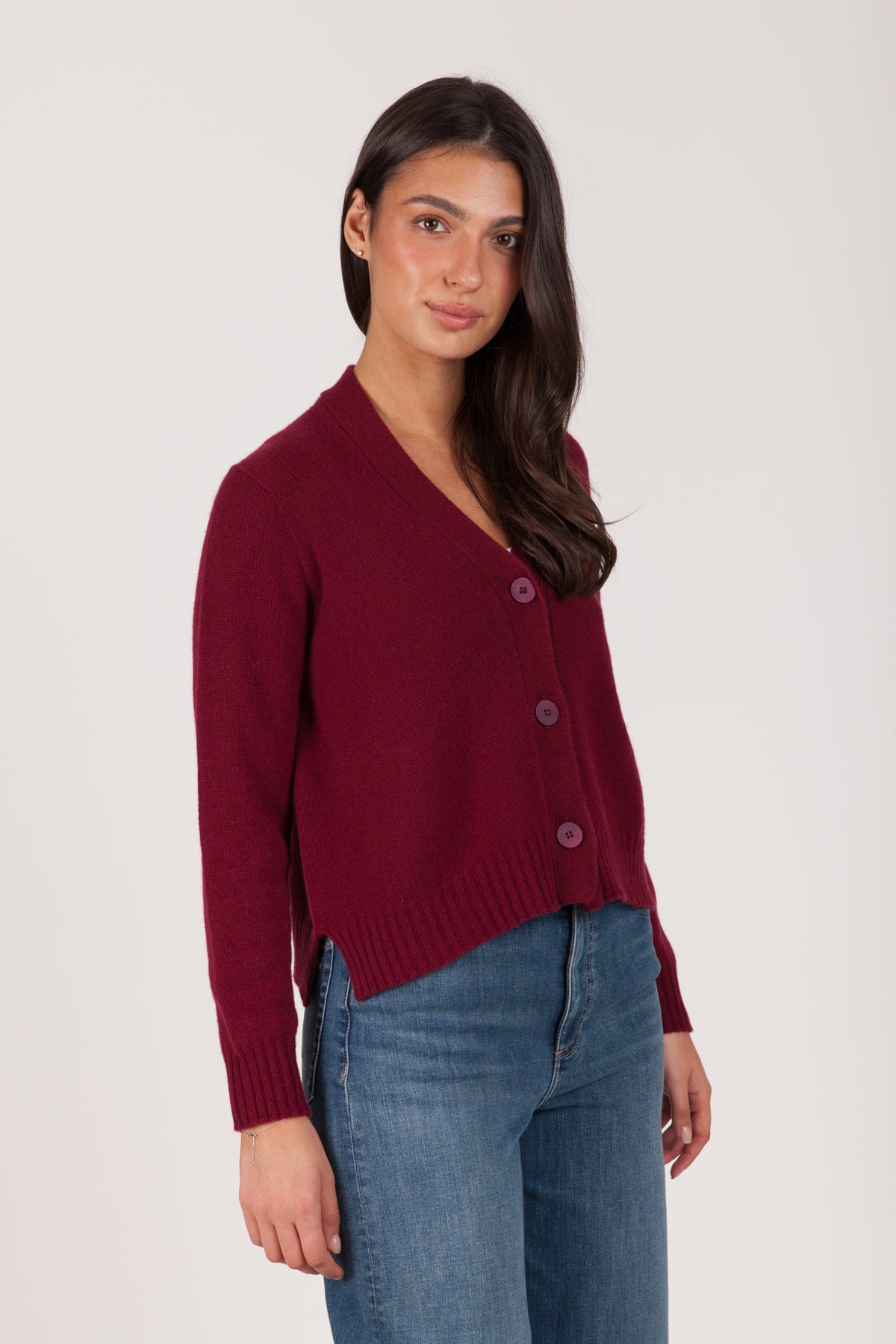 Oh My Goat Cashmere Long Sleeve V-Neck Cardigan