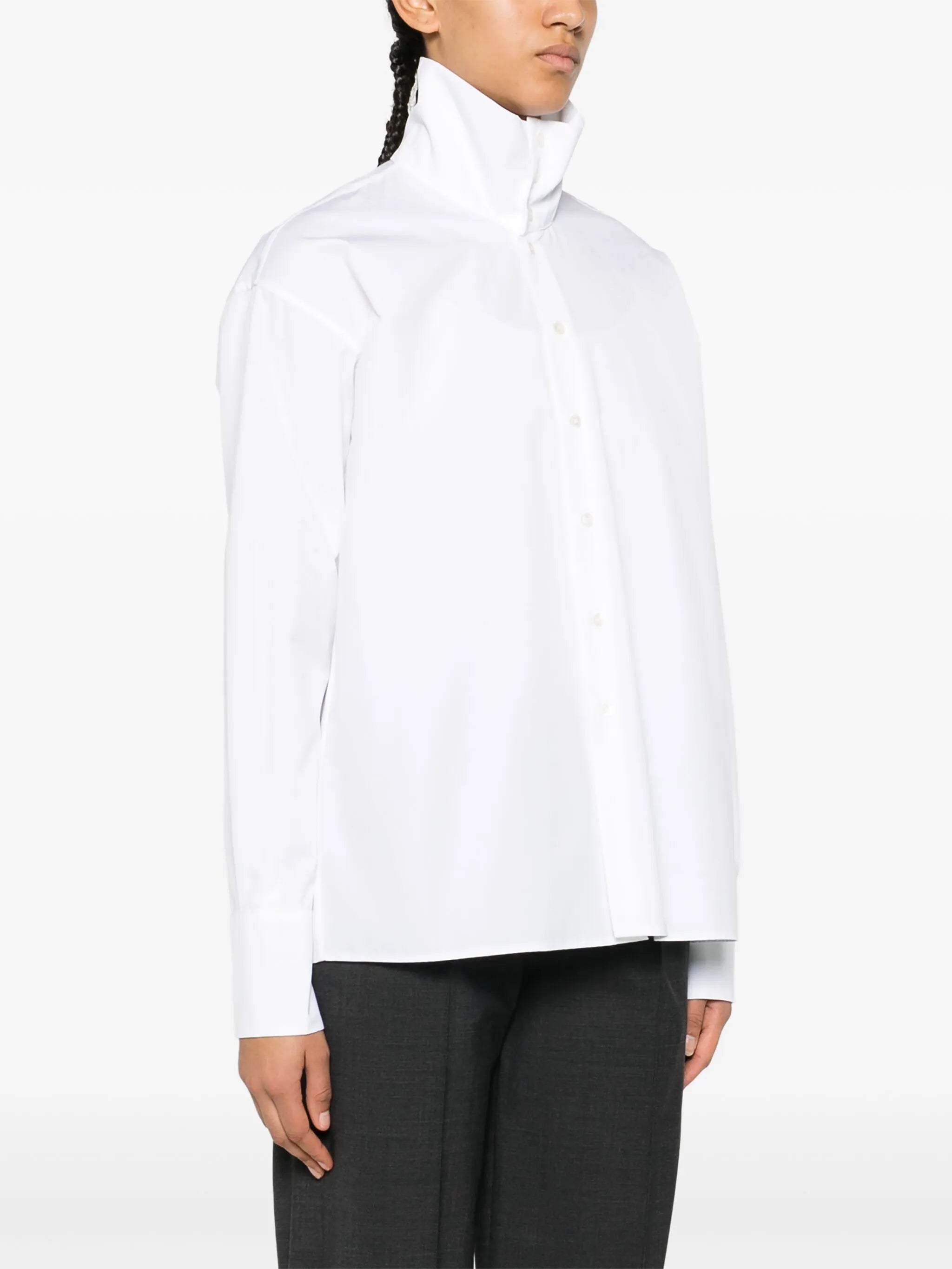 Camisa de popelina de cuello alto Fabiana Filippi