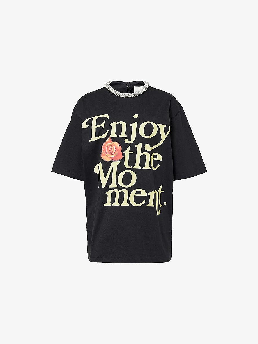 3.1 Phillip Lim Camiseta adornada Enjoy The Moment