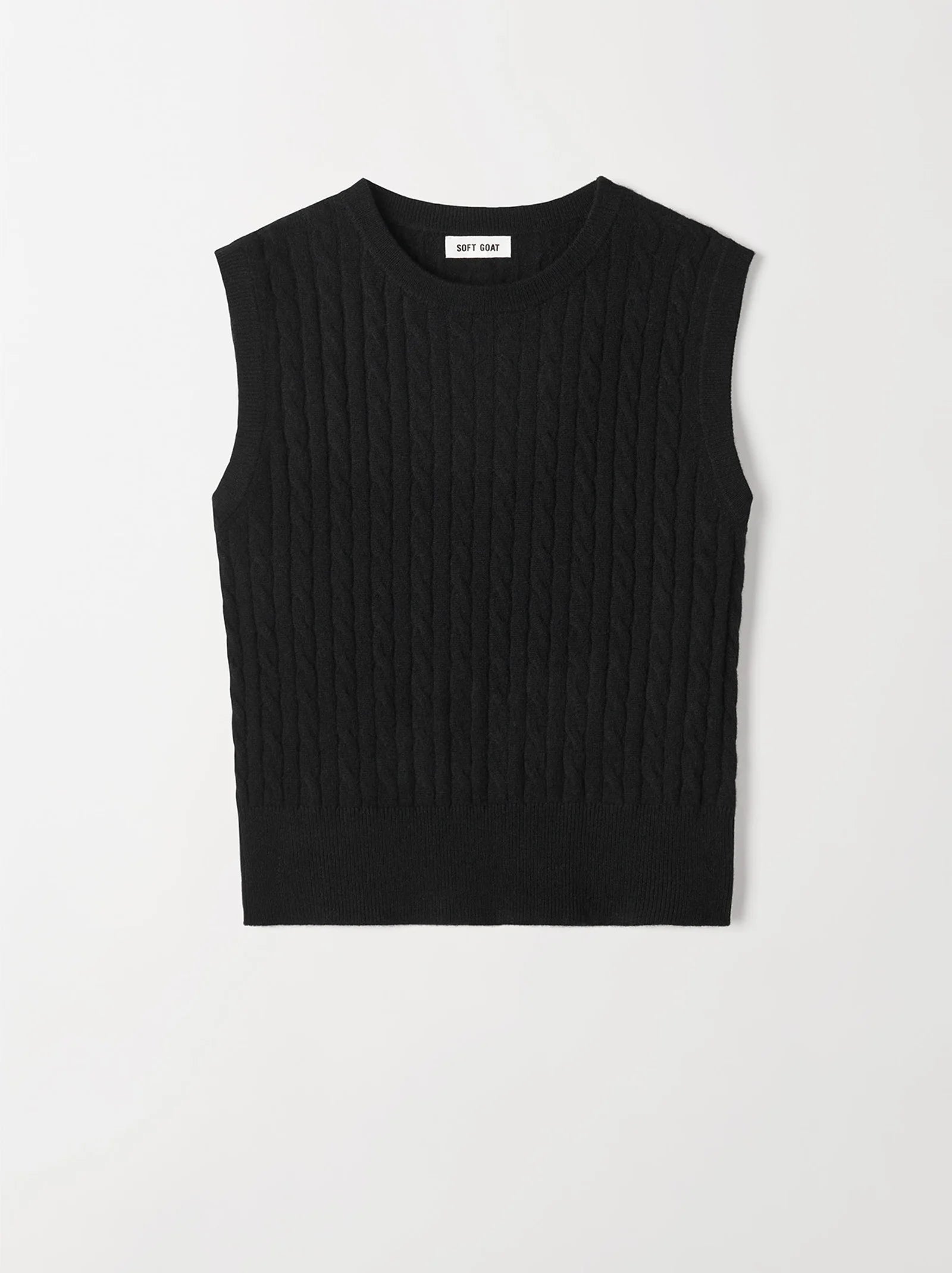 Débardeur en maille torsadée douce au chèvre