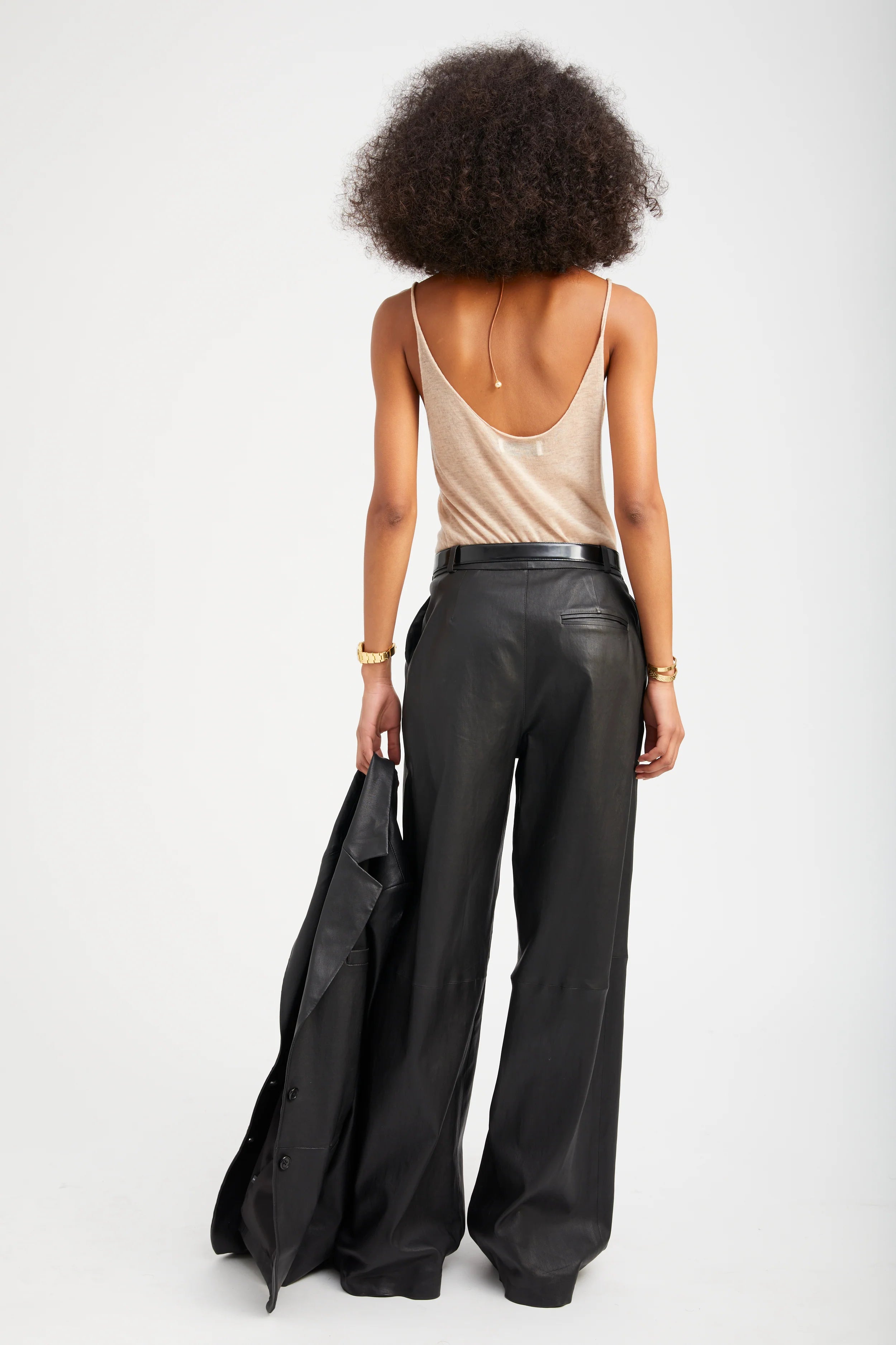 SPRWMN Paloma Leather Pleated Trousers