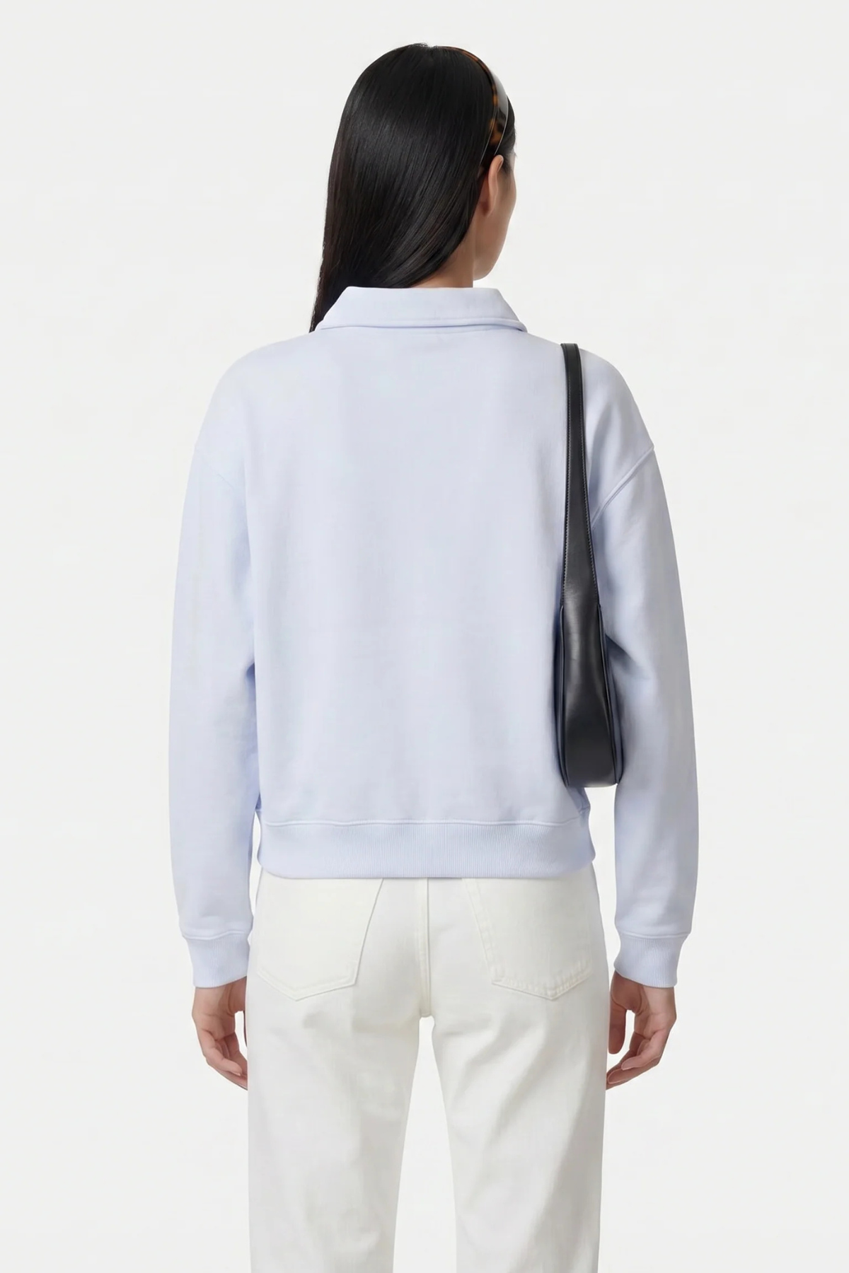 Sporty & Rich Serif Logo Embroidered Polo - Ciel Navy
