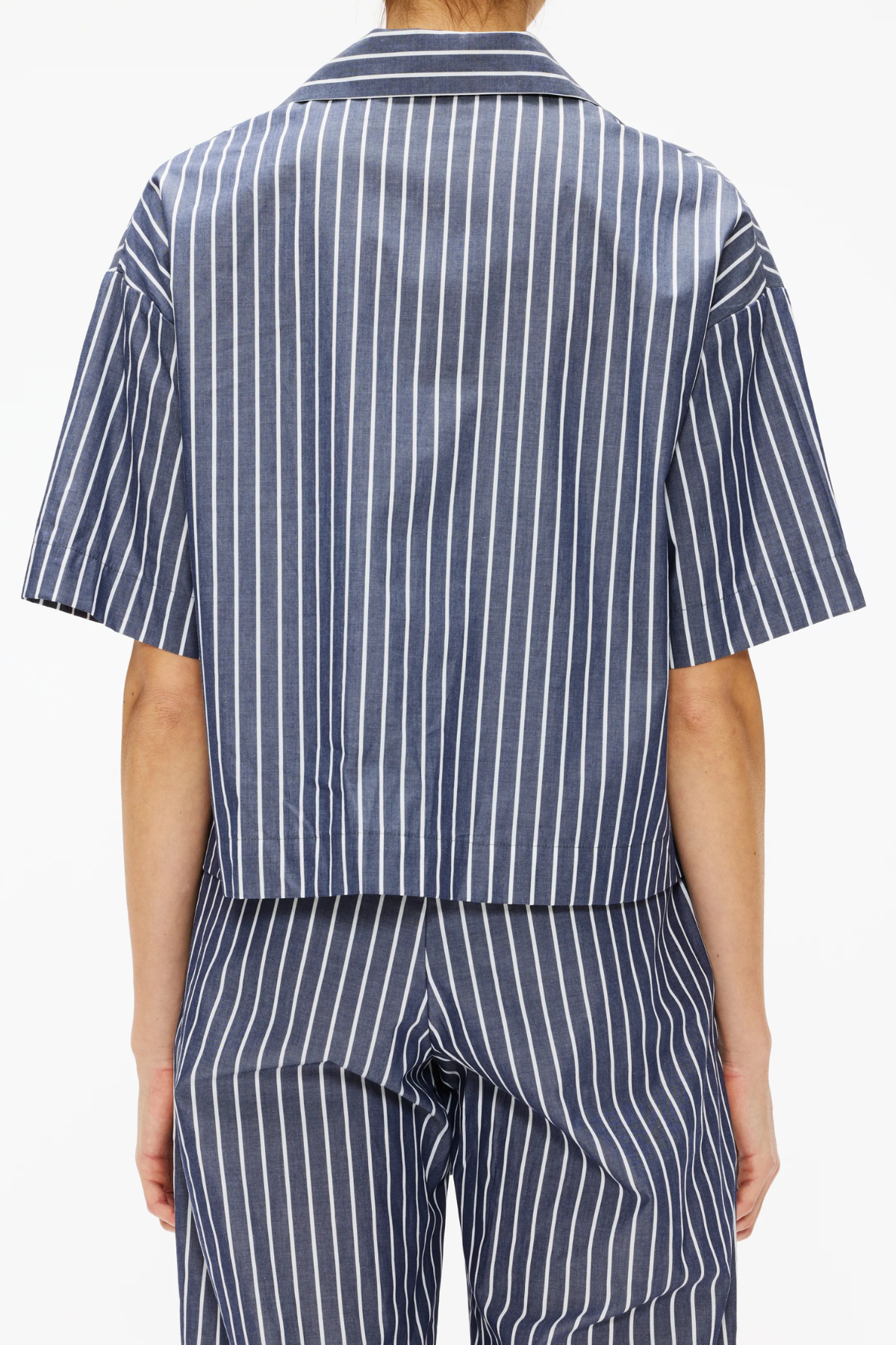 Enza Costa Poplin Cropped S/S Shirt