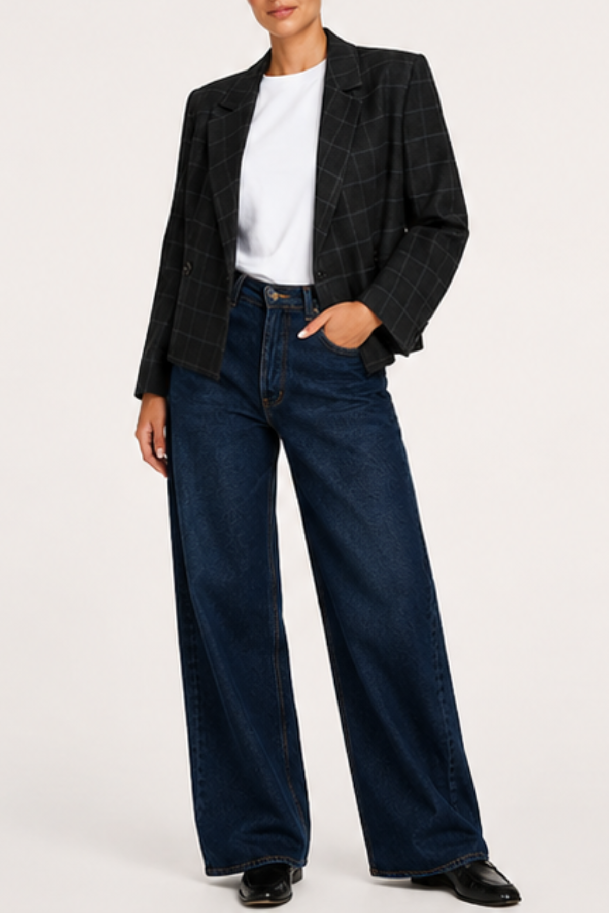 Essentiel Antwerp Kiana Cropped Blazer - Charcoal Chic