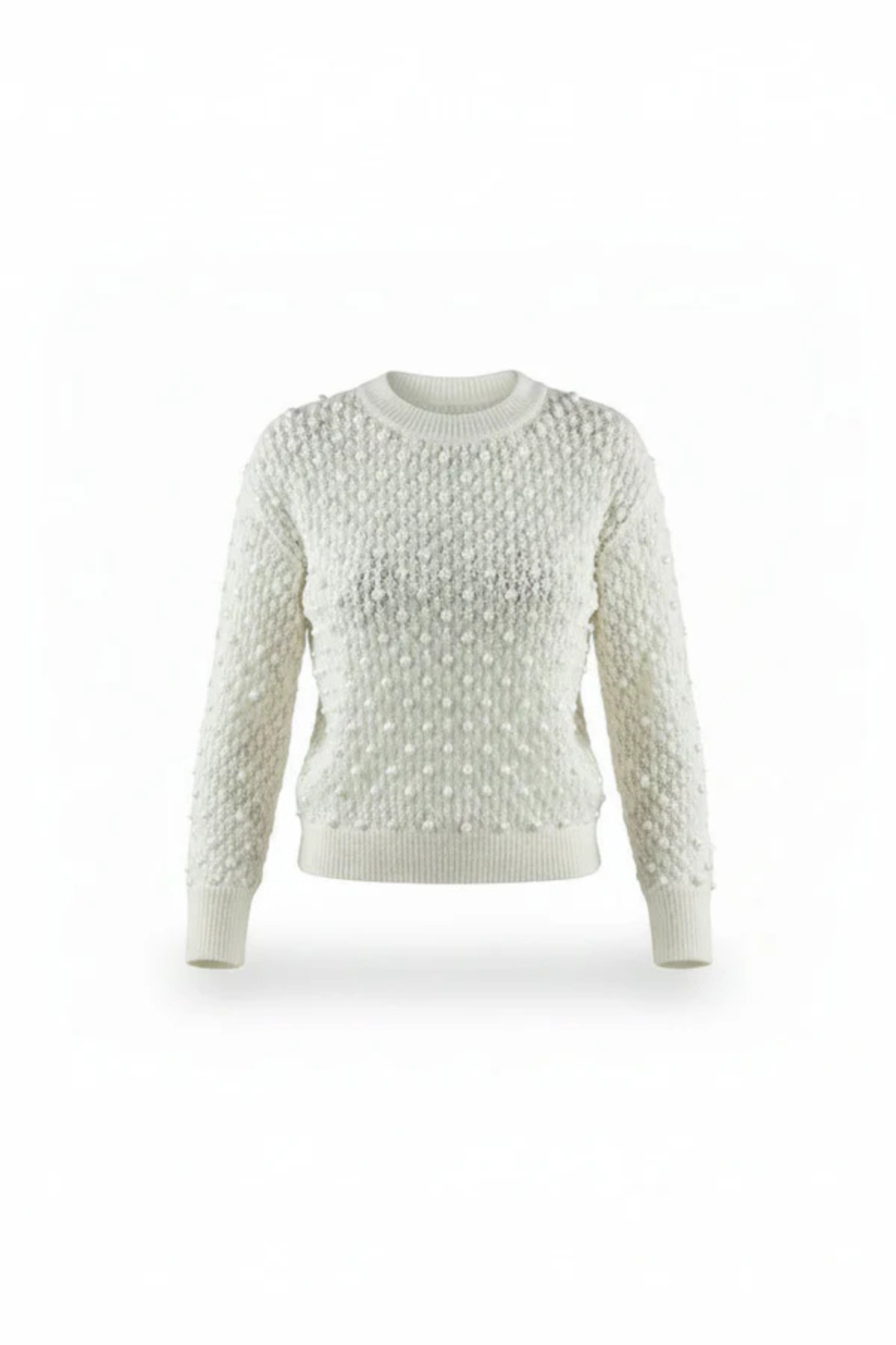 Le Superbe Beaded Solar Pullover - White