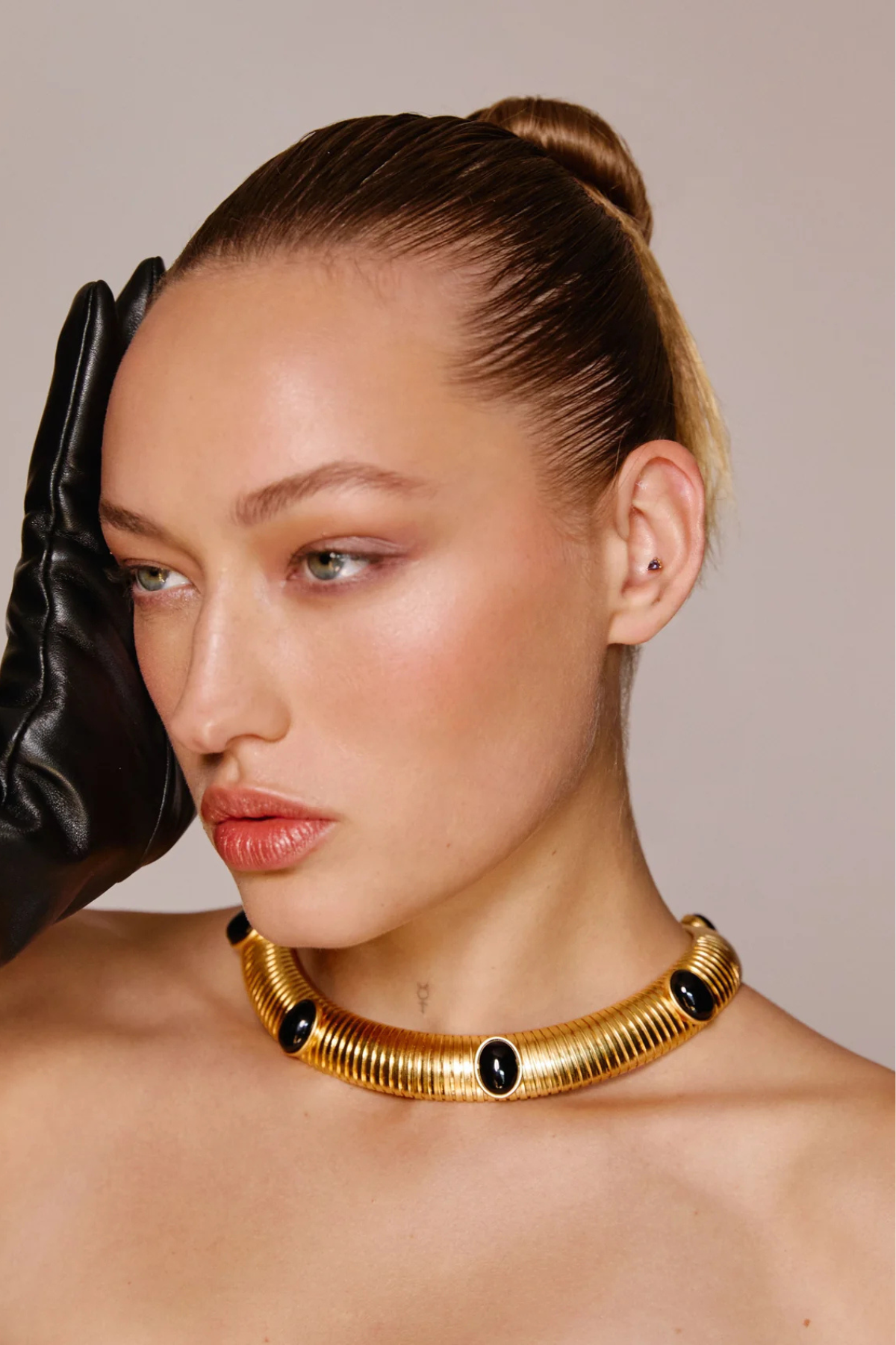 Julietta Celeste Necklace - Gold/ Black