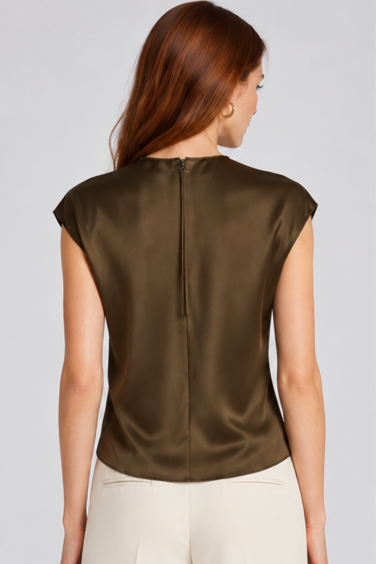 Vince Relaxed Cap Sleeveless Crewneck Top - Cypress